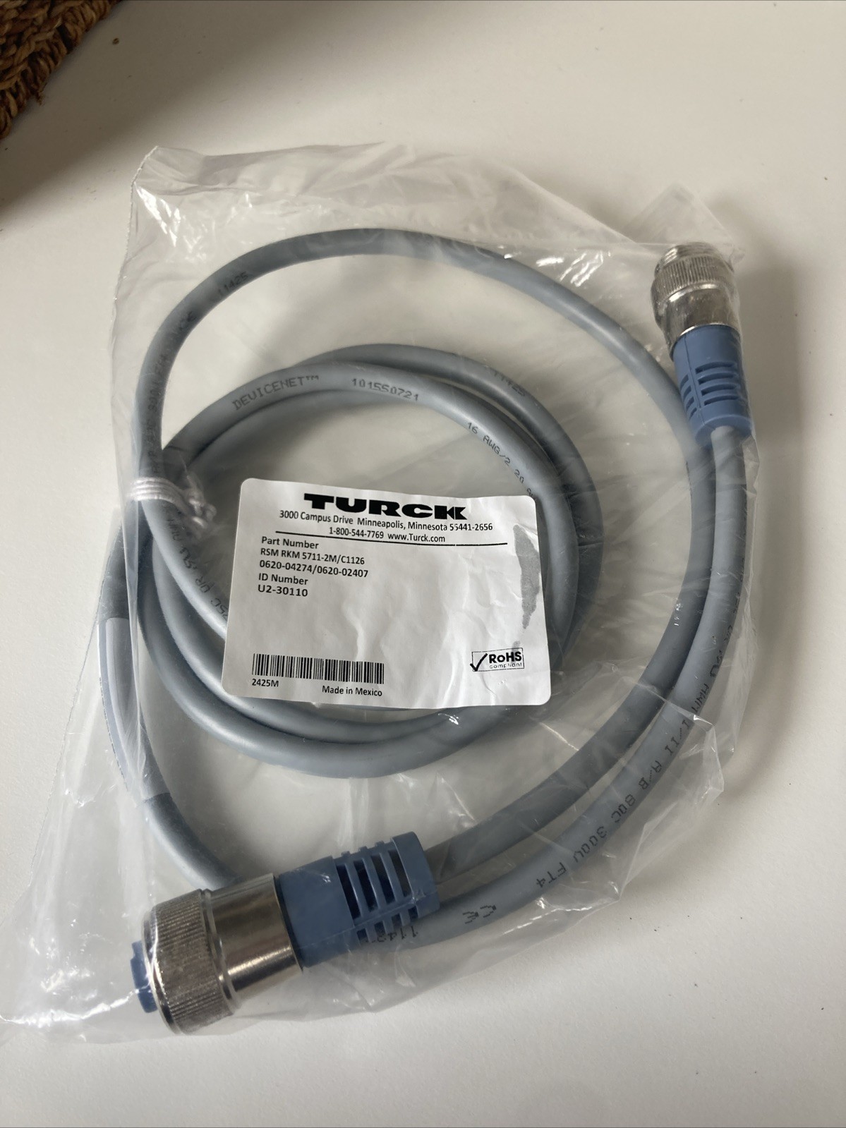 Turck RSM RKM 5711-2M/C1126 0620-04274/0620-02407 U2-30110