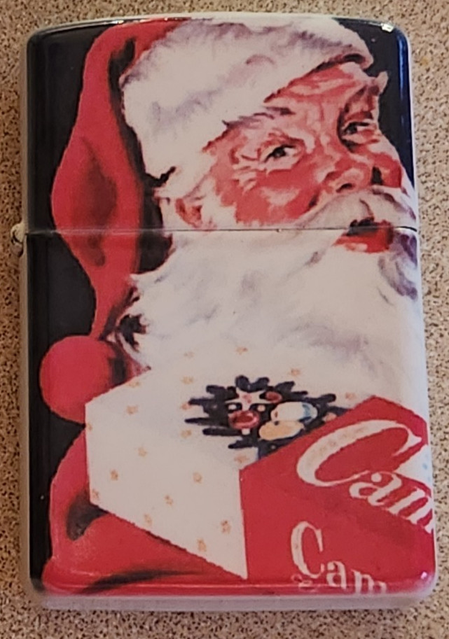 Camel Cigarette 1960s style Flip Top Lighter - Santa Claus