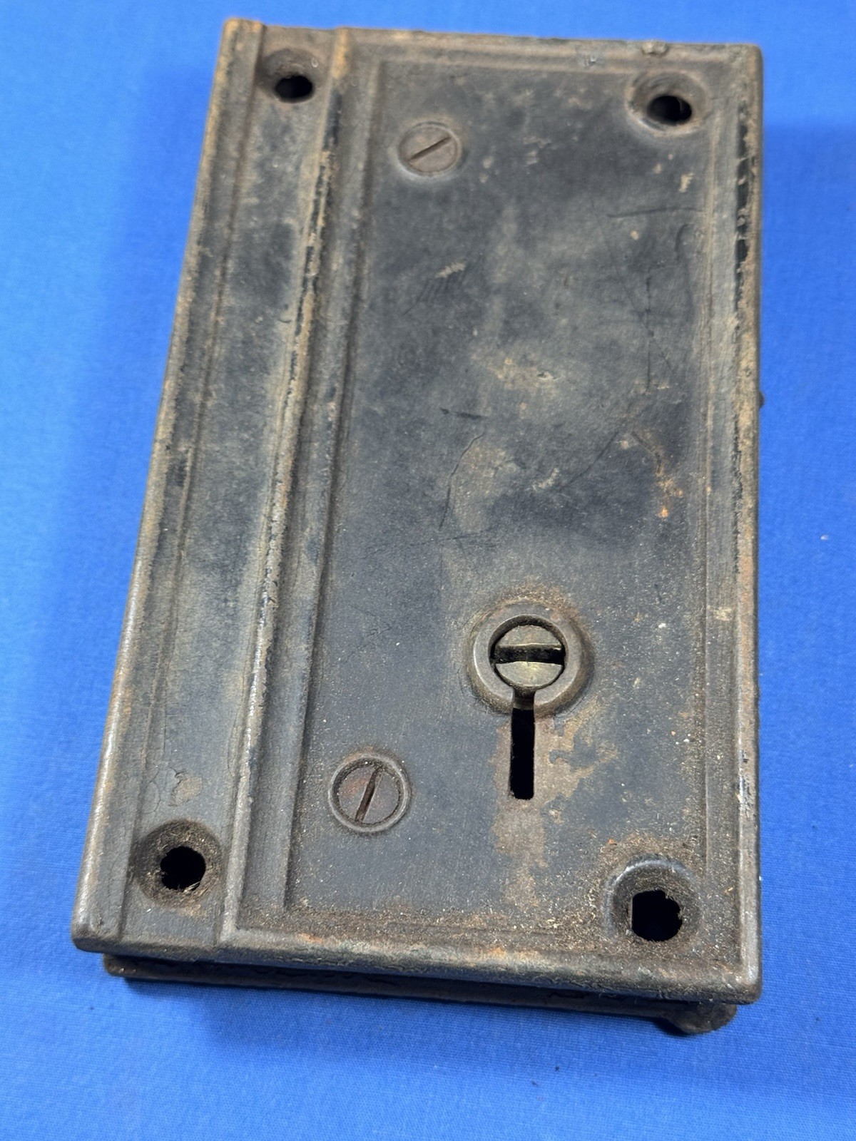 19thC. Lg Door Rim Lock - No Key, No Damage 6" x 3 3/8"