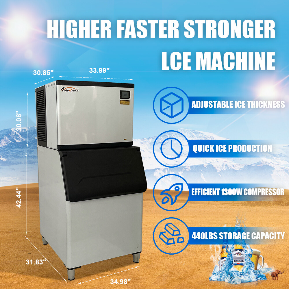220V 1000lbs/24 H Commercial Ice Maker Split Ice Cube Machine Kitchen Restaurant