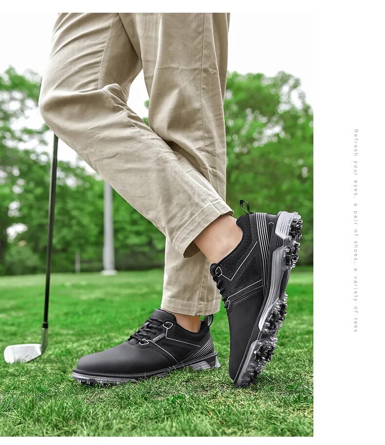 Waterproof Men's Golf Spikes Shoes Comfortable Non-slip Golf Training Sneakers