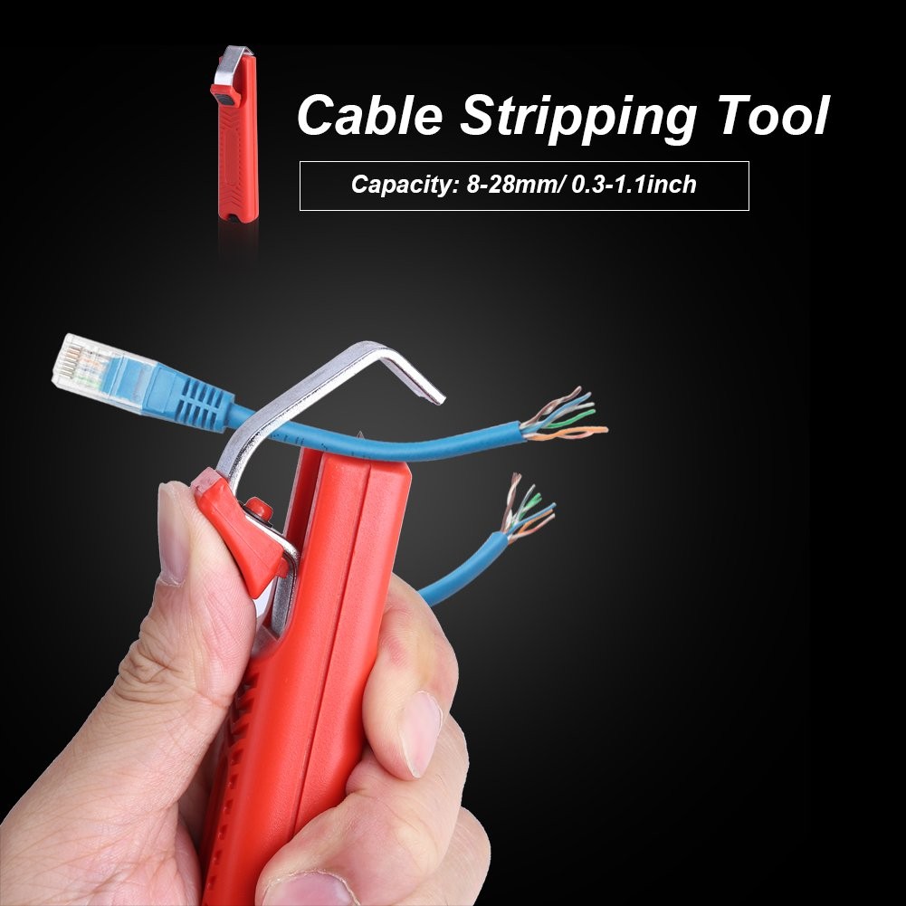 Cable Stripping Tool, Adjustable Cutting Depth Hard Cable Jacket Strippers, R...