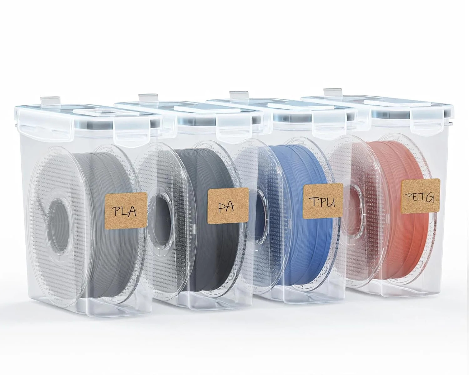 Filament Storage Box - 4 Pack Filaments Container for 3D Printing Filaments Seal