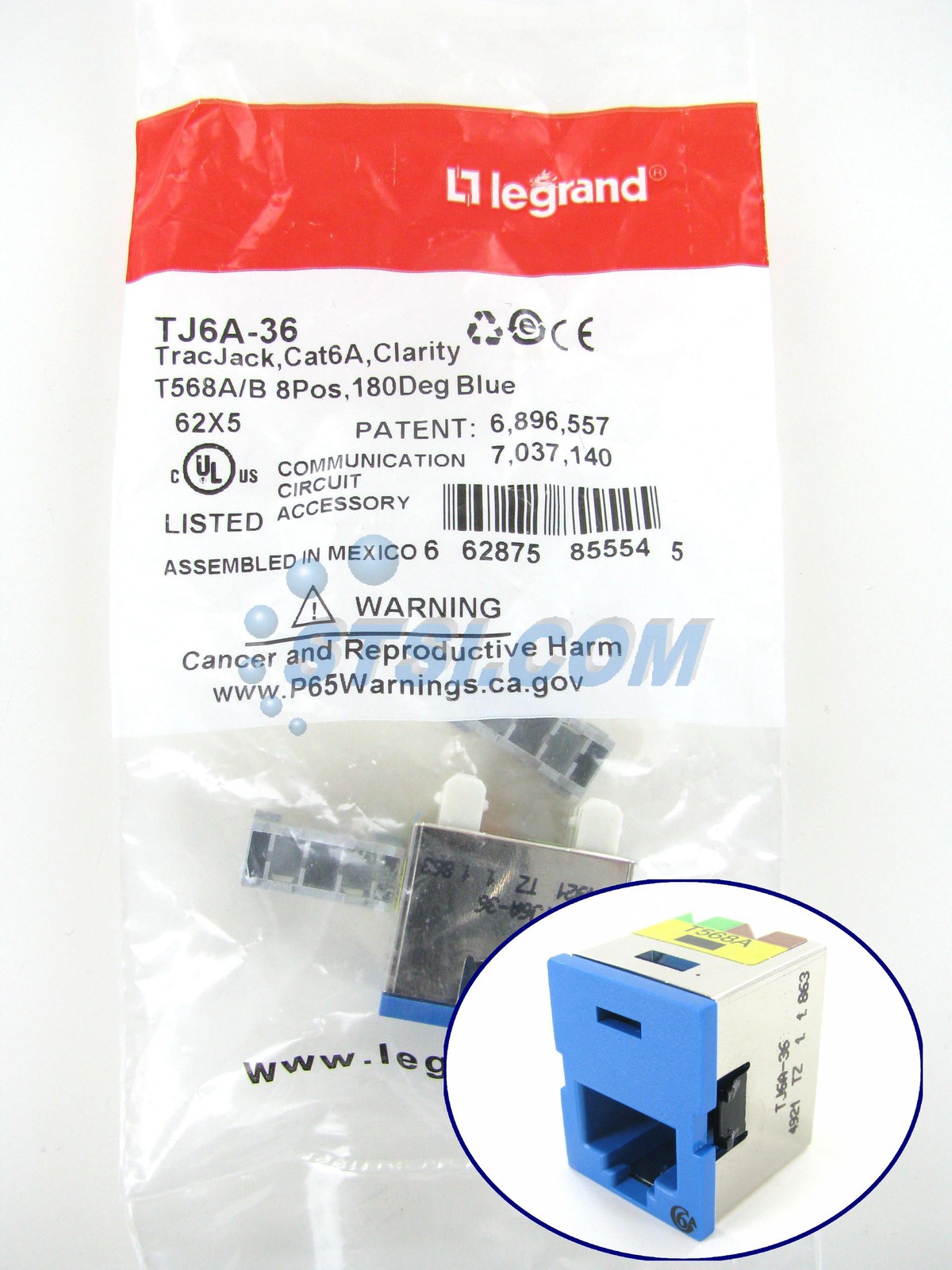 Ortronics OR-TJ6A-36 TracJack Cat6a Jack Blue ~STSI