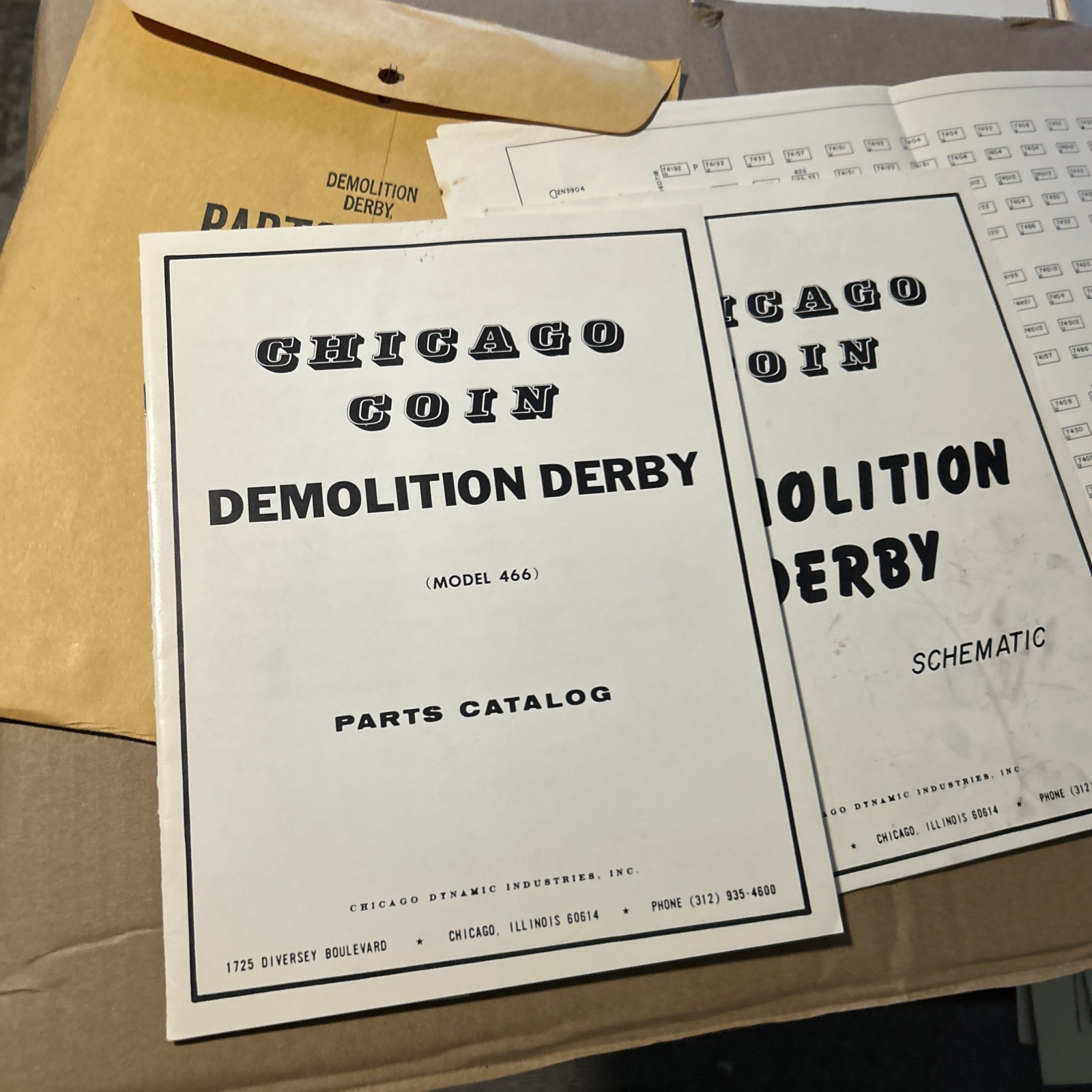 Original Factory Demolition Derby Set Chicago Coin  Arcade video game Manual