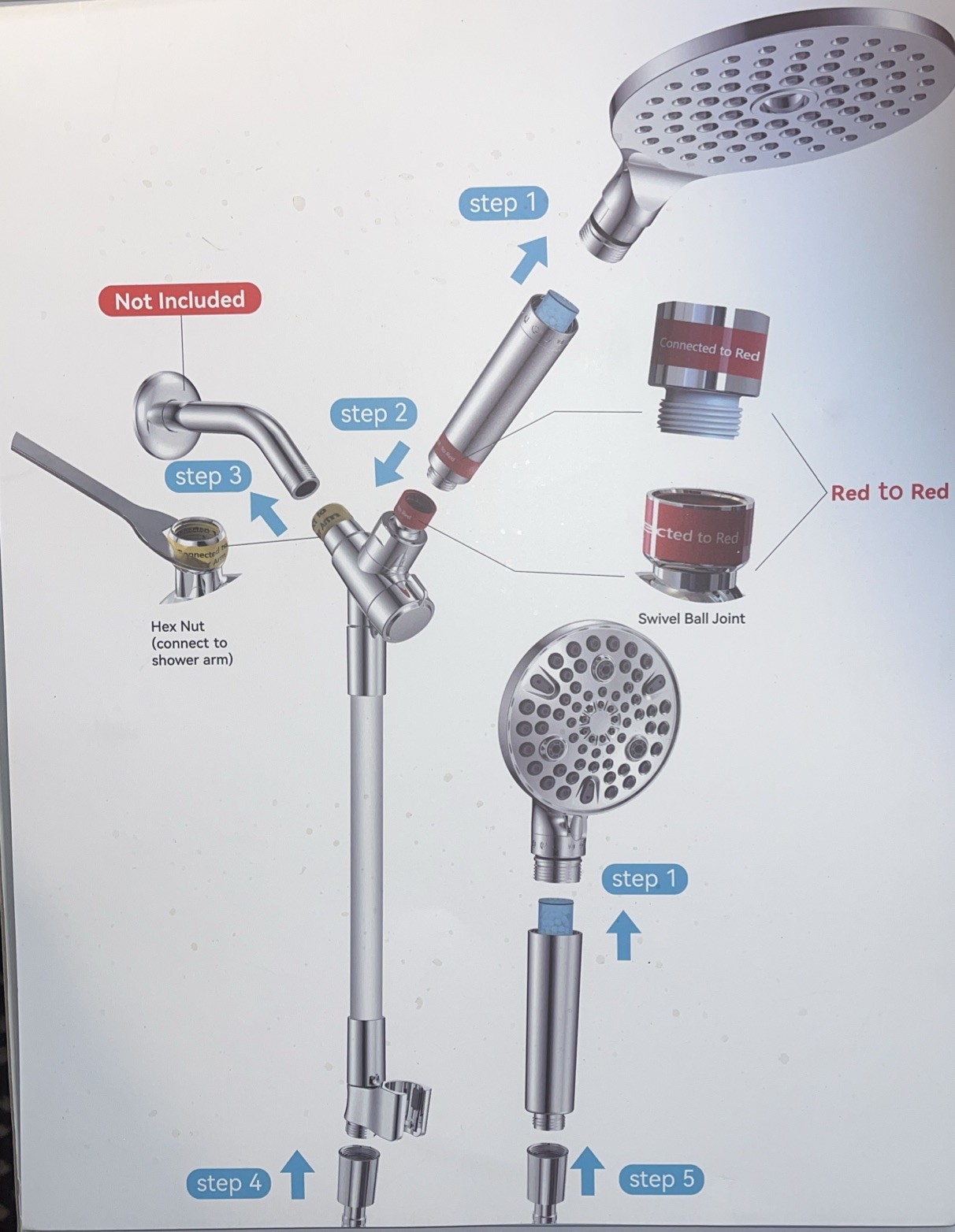 MakeFit Filtered Dual Rain Shower Head with Handheld Combo Chrome