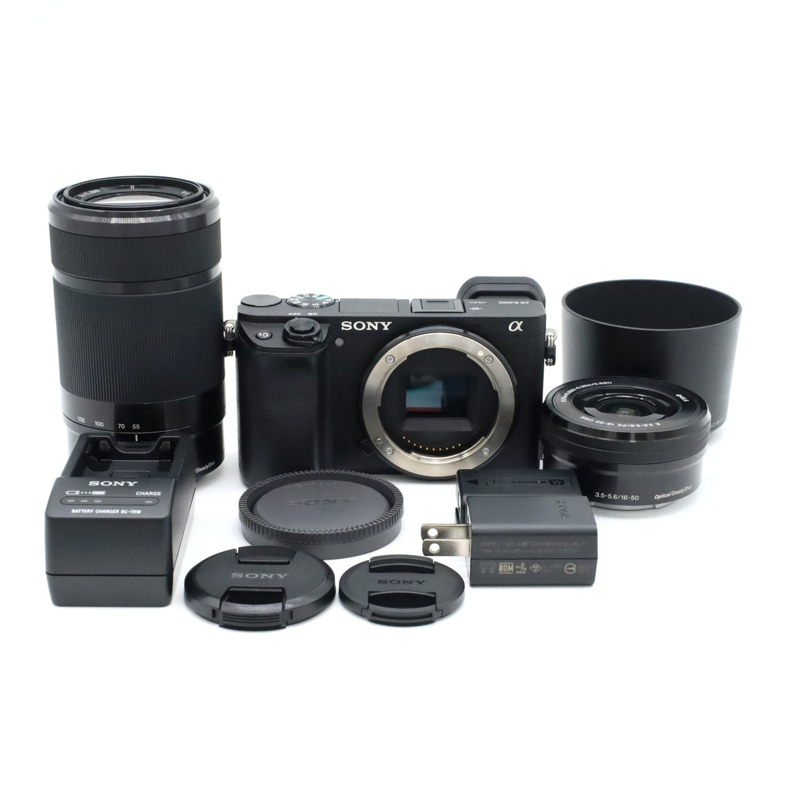 SONY Alpha a6400 Double Zoom Lens Kit Near MINT Shutter Count 1085 Japan.