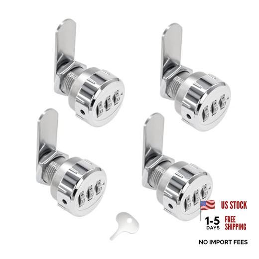 RV Baggage Compartment Door Combination Lock Silver for 1/2'' Thick Door,