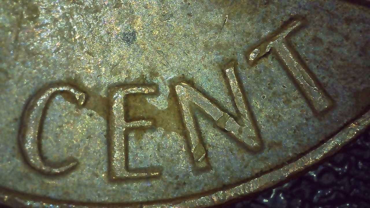 1969 D Lincoln Penny error floating roof, missing FG