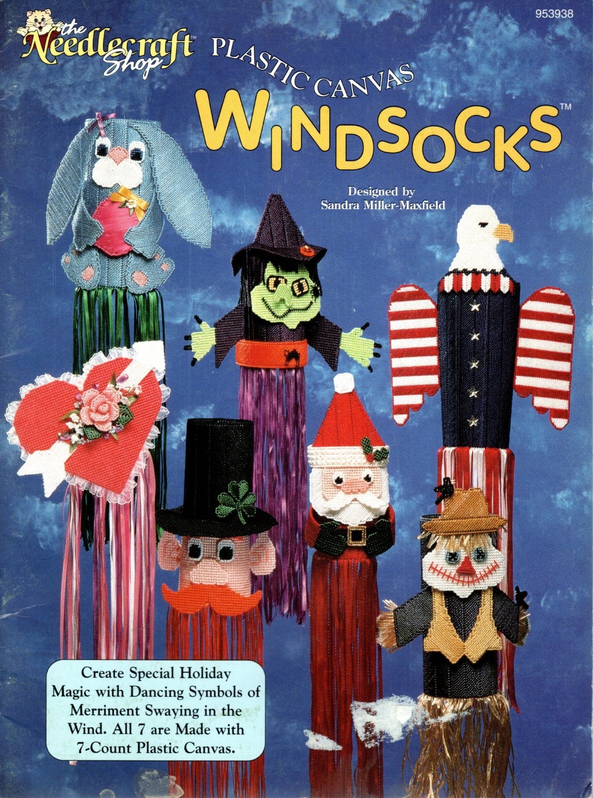 Needlecraft Shop 953938 WINDSOCKS Holiday Plastic Canvas Pattern Leaflet