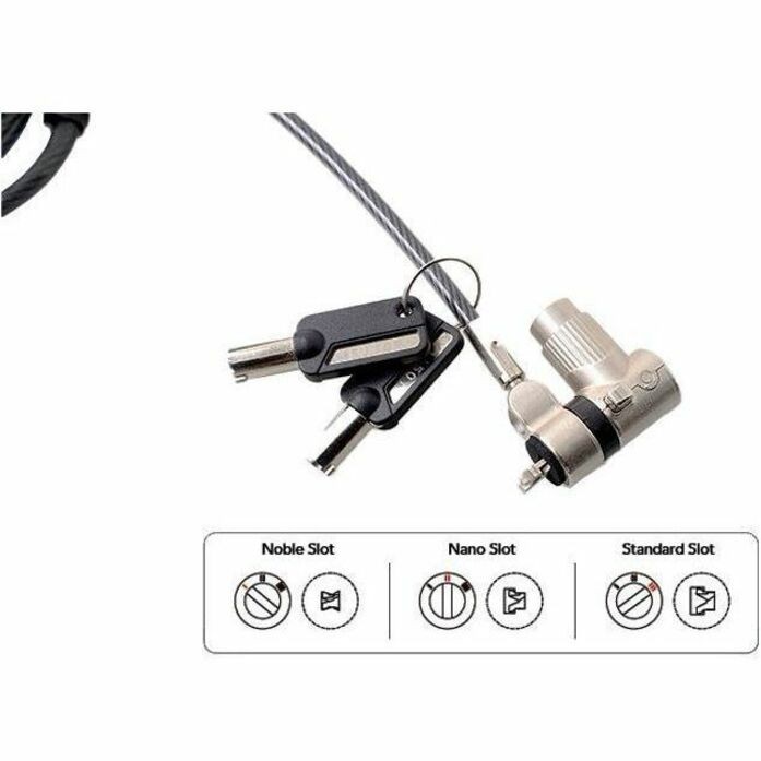 CODi KL2090 Universal 3-in-1 Key Cable Lock