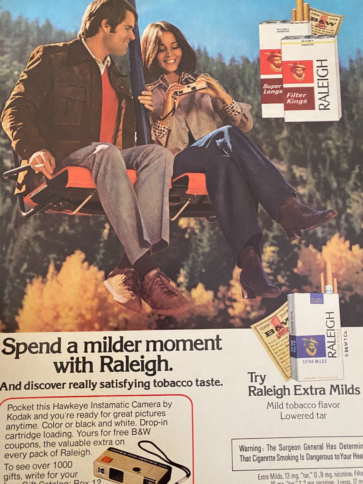Raleigh Cigarettes, Full Page Vintage Print Ad