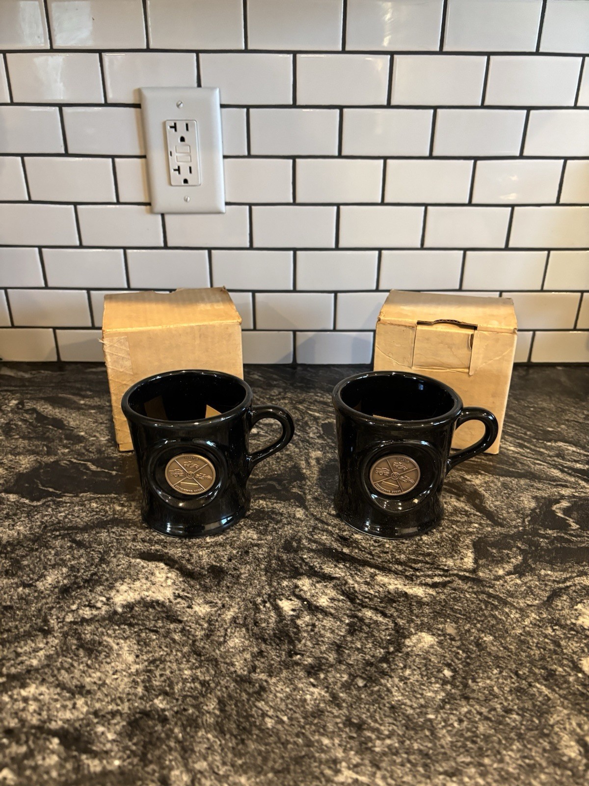 Lot Of 2 Cat Caterpillar Decatur IL Plant Housekeeping Award Coffee Mug Cup NIB