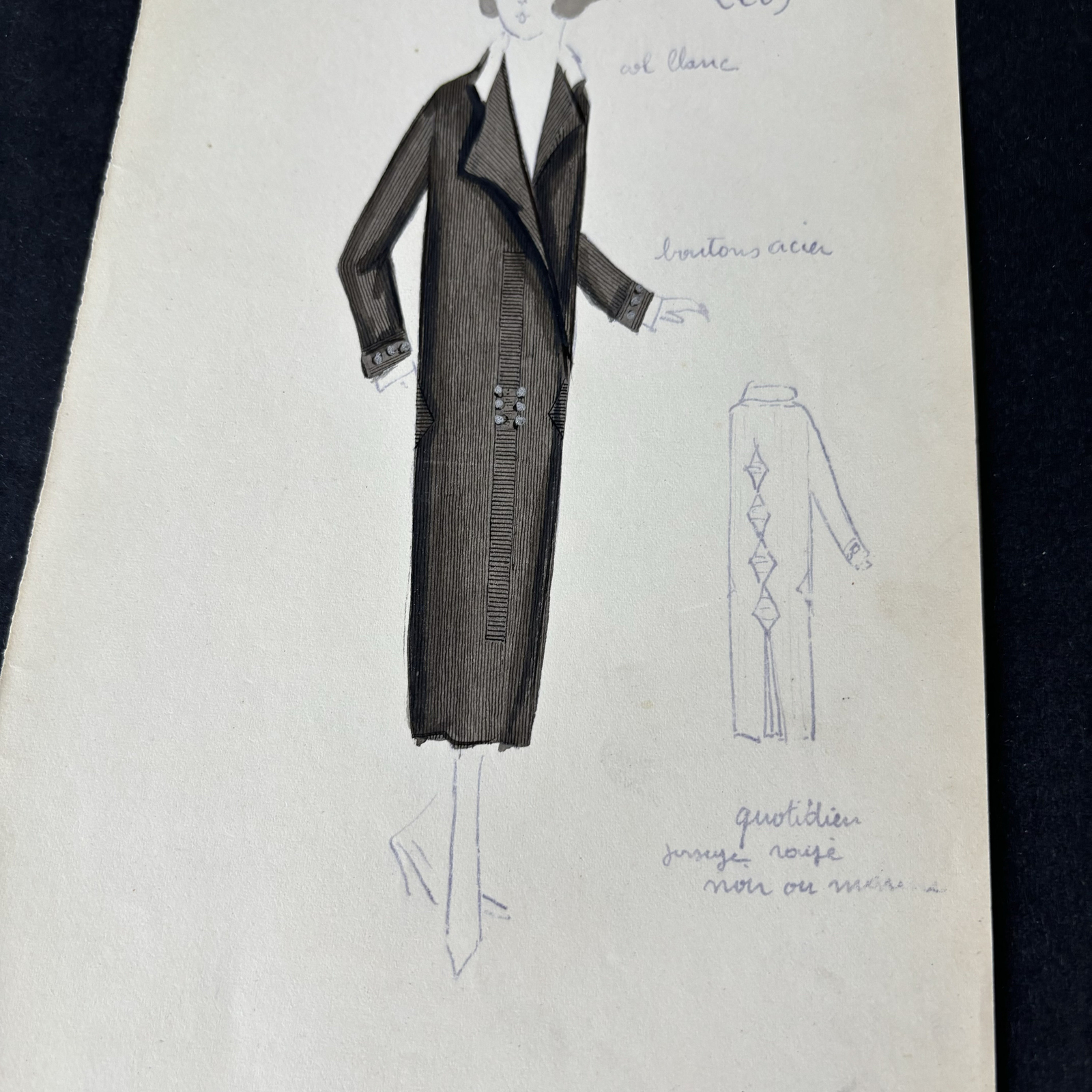 1 Mason PREMET Antique French Paris Fashion House of illustration drawings sket