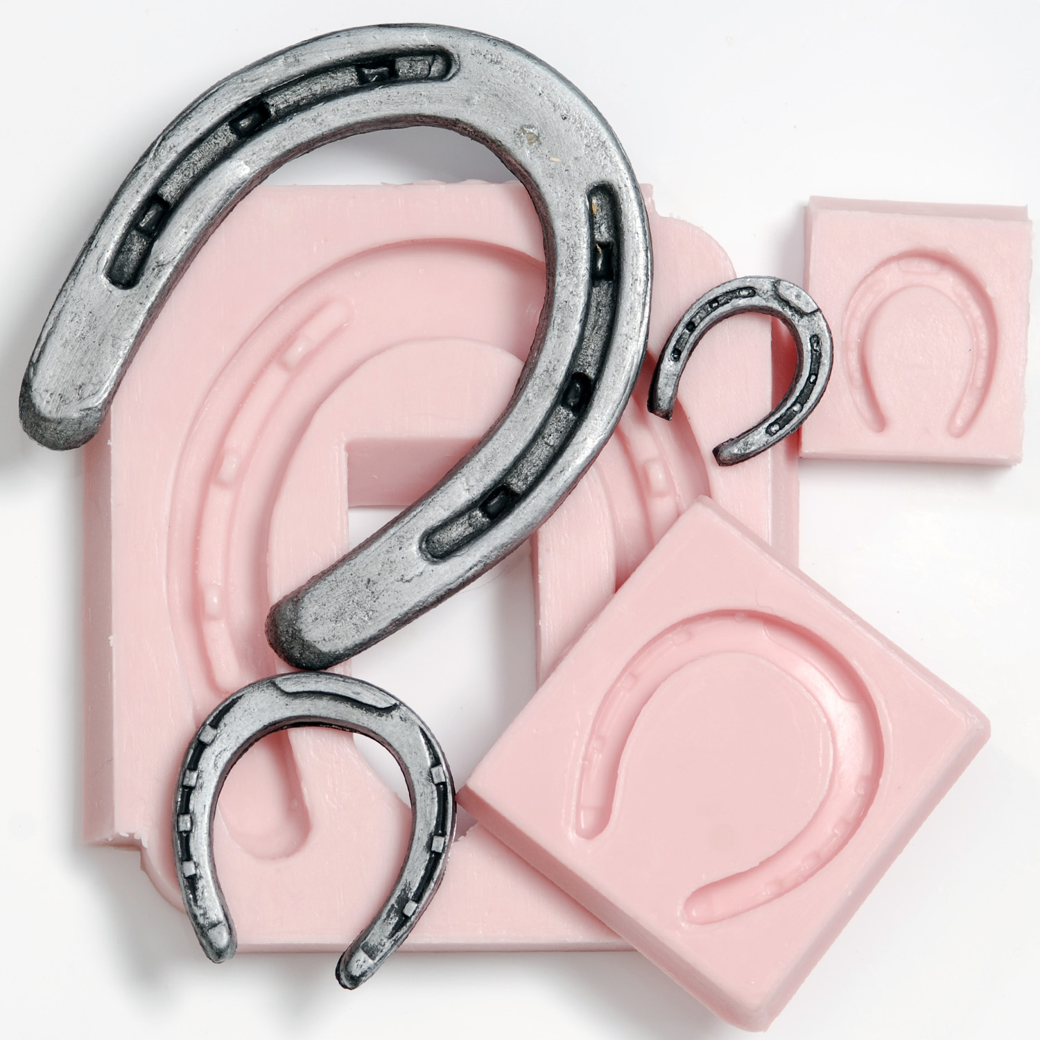 Silicone molds set of 3 horse shoe fondant chocolate resin clay wax molds  (262)