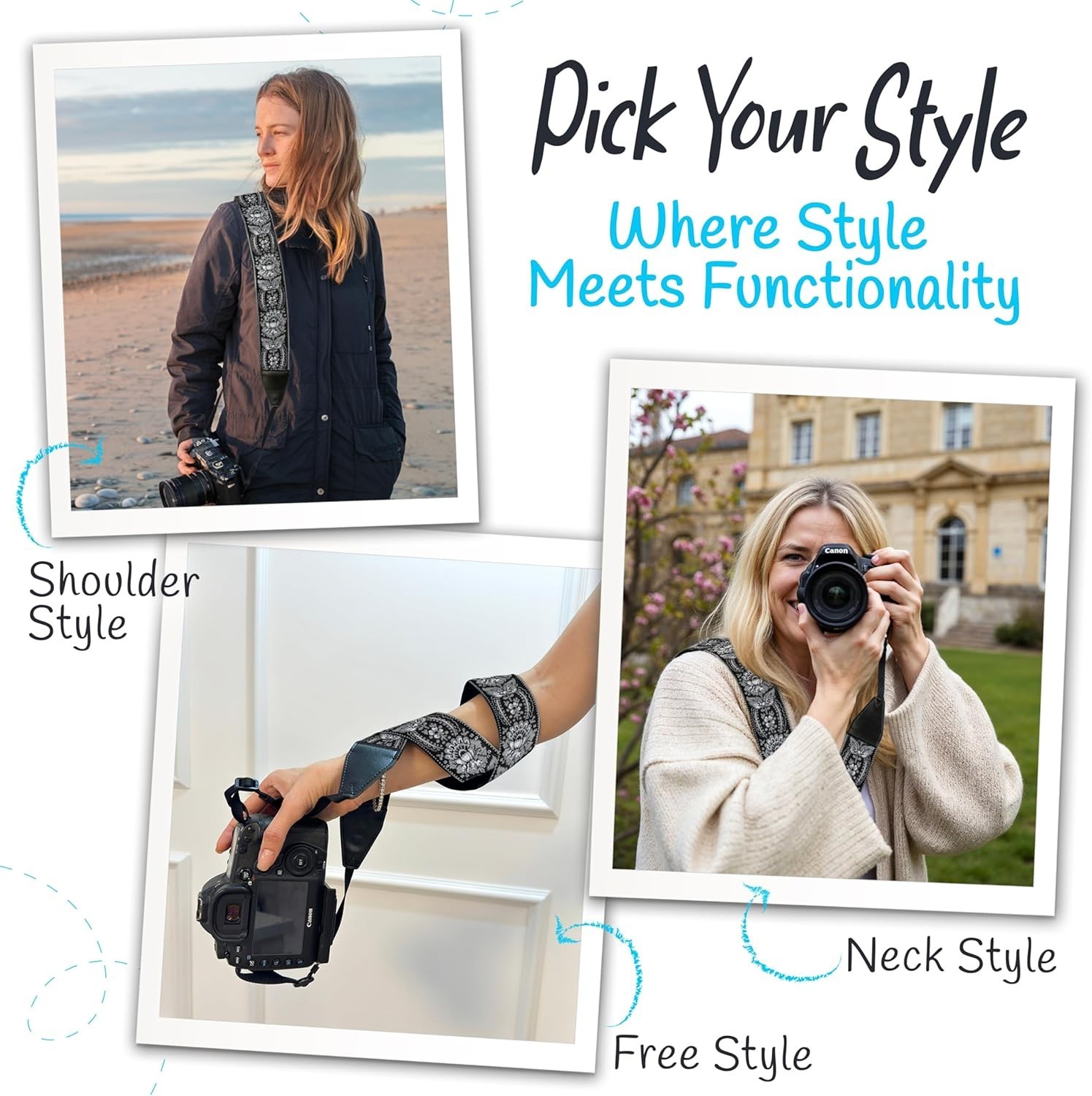 Personalized Vintage Camera Strap - Universal Fit for DSLR & Mirrorless Cameras
