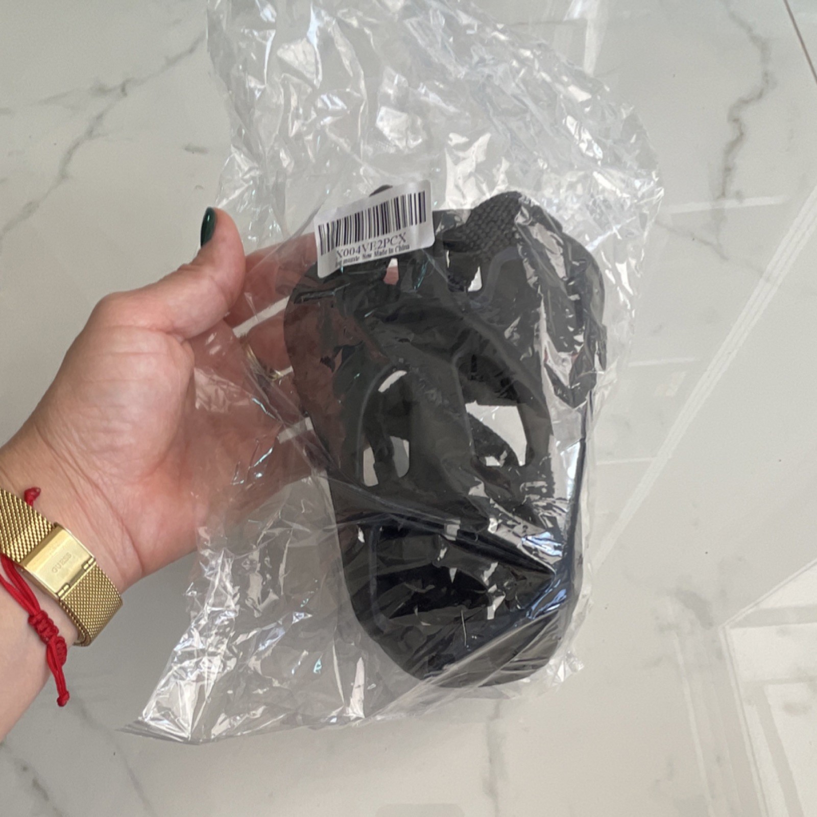 Black Plastic Dog Muzzle for Non Breed Specific Dogs in Packaging
