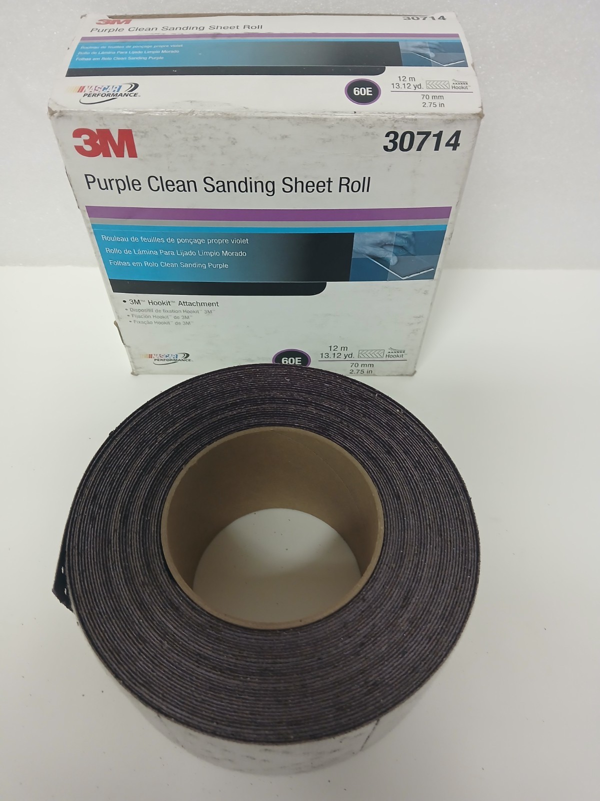 3M 30714 Hookit 740I Purple 70mm X 12 M 60 Grit Purple Clean Sanding Sheet Roll