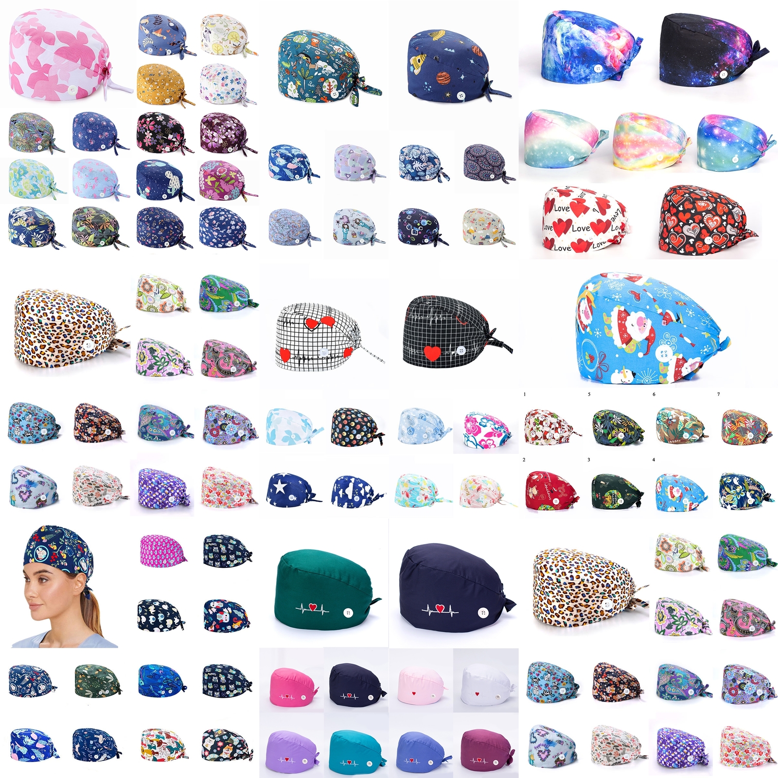 Scrub Cap Hospital Working Cap Medical Surgical Doctor NurseHat Chef Clinic Hat⇔