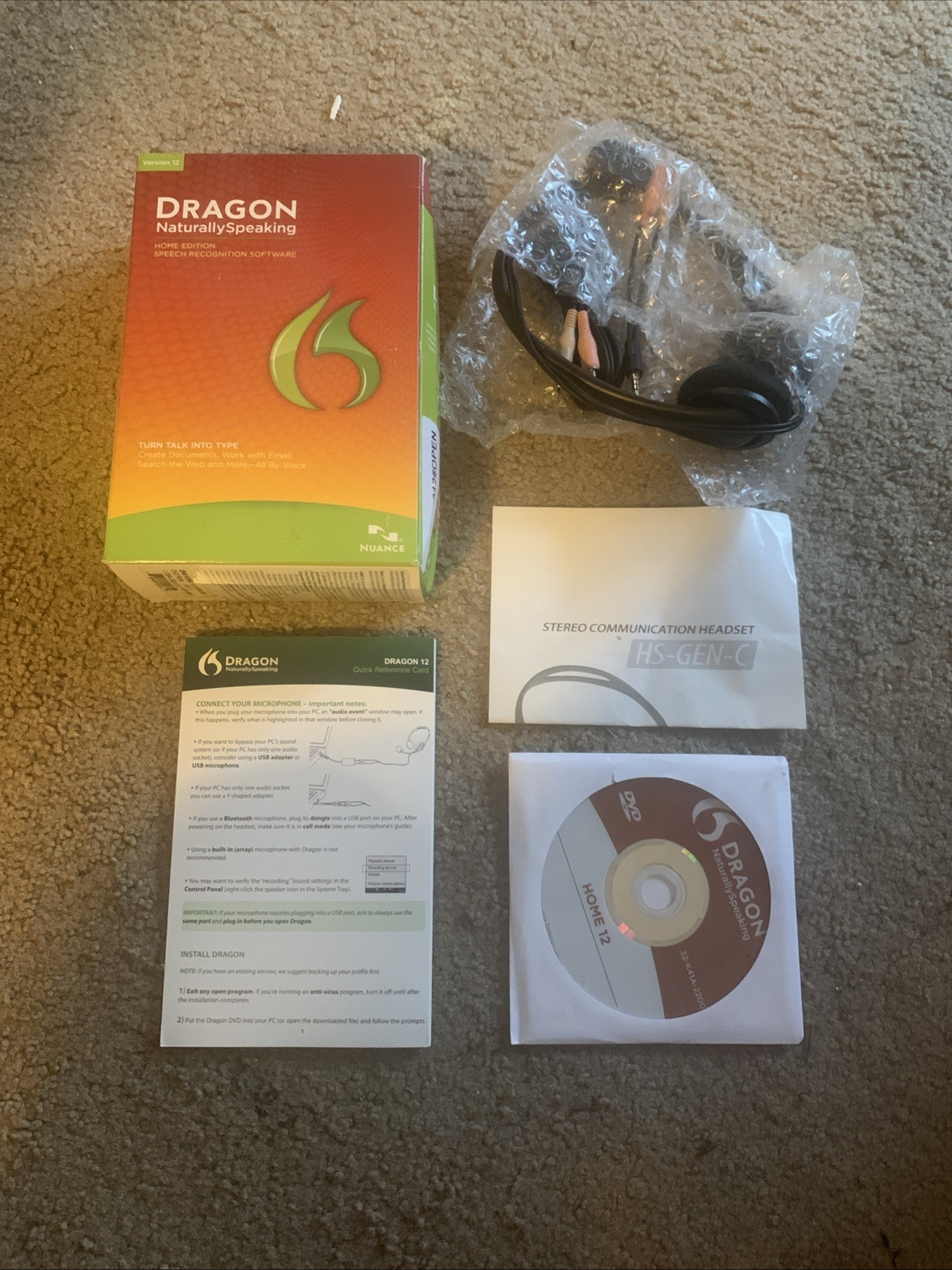 Nuance Dragon Naturally Speaking 12 Home Edition Speech Recognition Software
