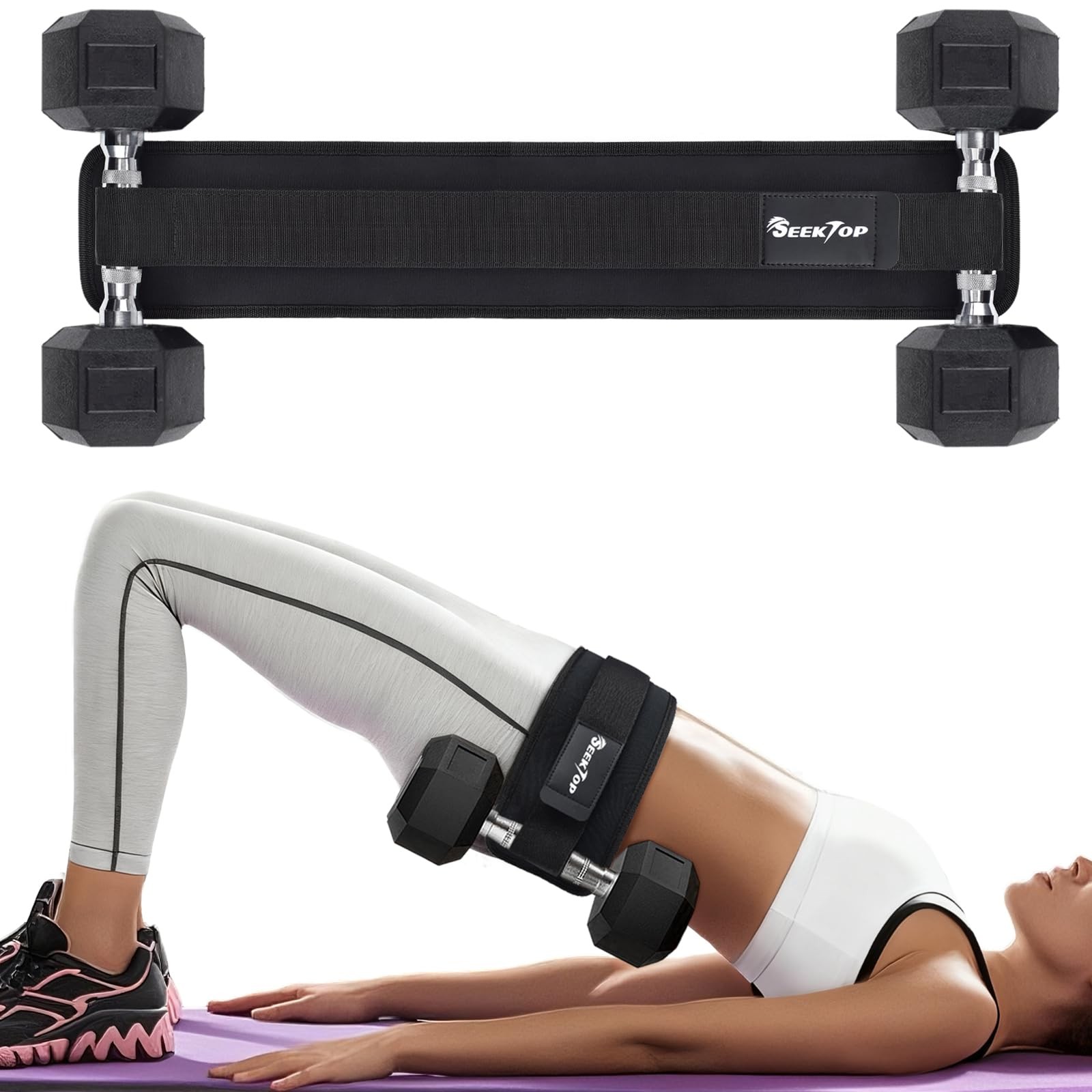 Adjustable Hip Thrust Belt Slip-Resistant Padding Booty Belts for Glutes - Fi...