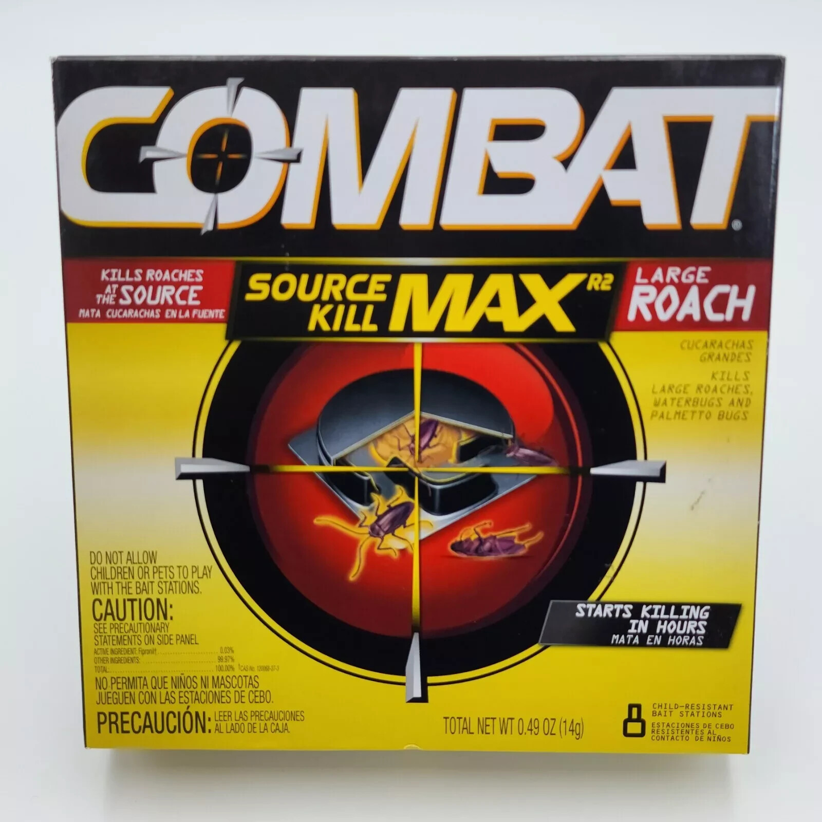 Combat 8 ROACH KILLING BAIT STATIONS for LARGE ROACHES Kills the Nest Kills-Fast