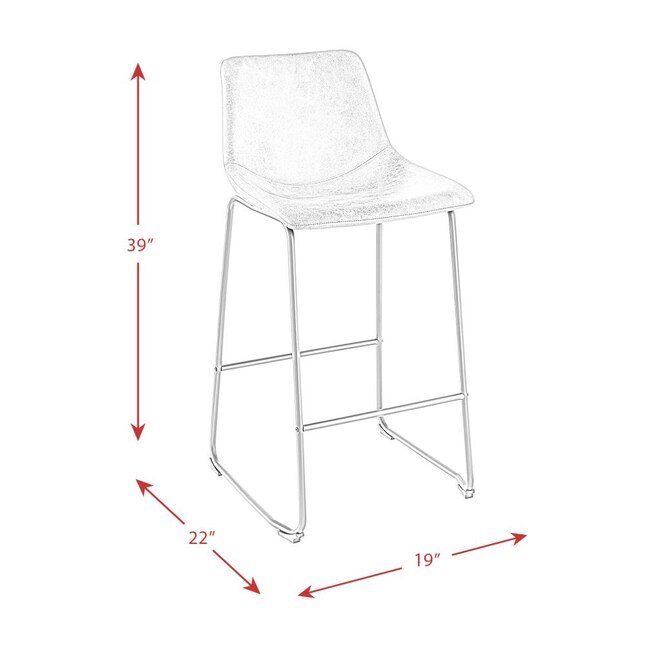 Picket House Furnishings 29'' Walnut Bar height Upholstered Bar Stool Set of 2