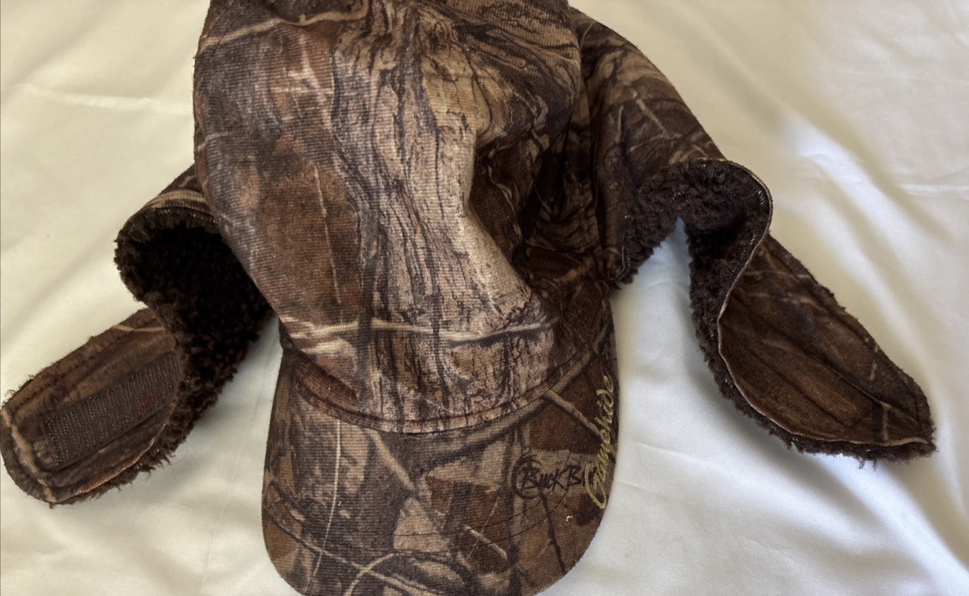 GAMEHIDE CAMO HUNTING CAP HAT Fleece Lined Ear Flap/Neck Flap Size Large