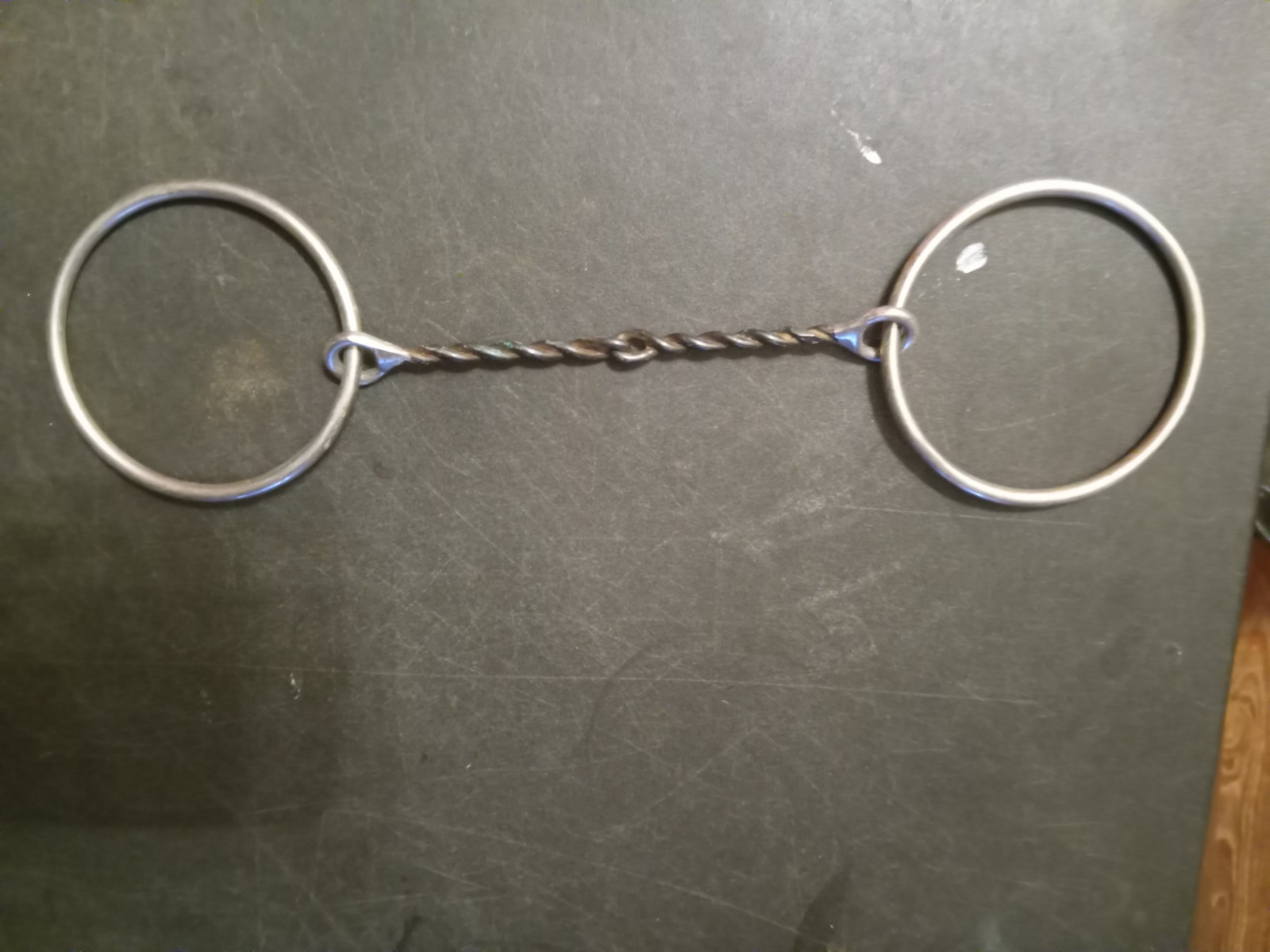 Loose ring snaffle bit twisted sweet iron mouth 5 1/4 in