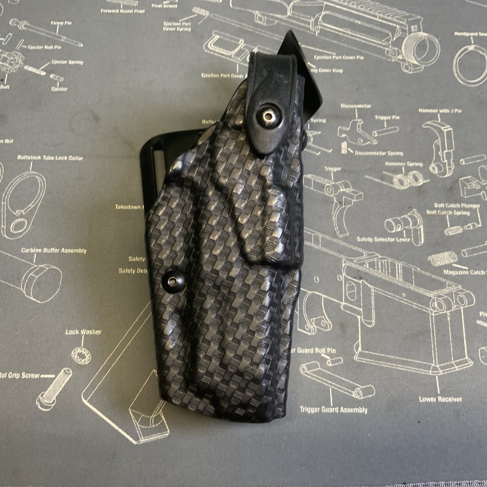 Safariland Basketweave Duty Holster 6360-419 RH S&W M&P 45 W/O Thumb Safety