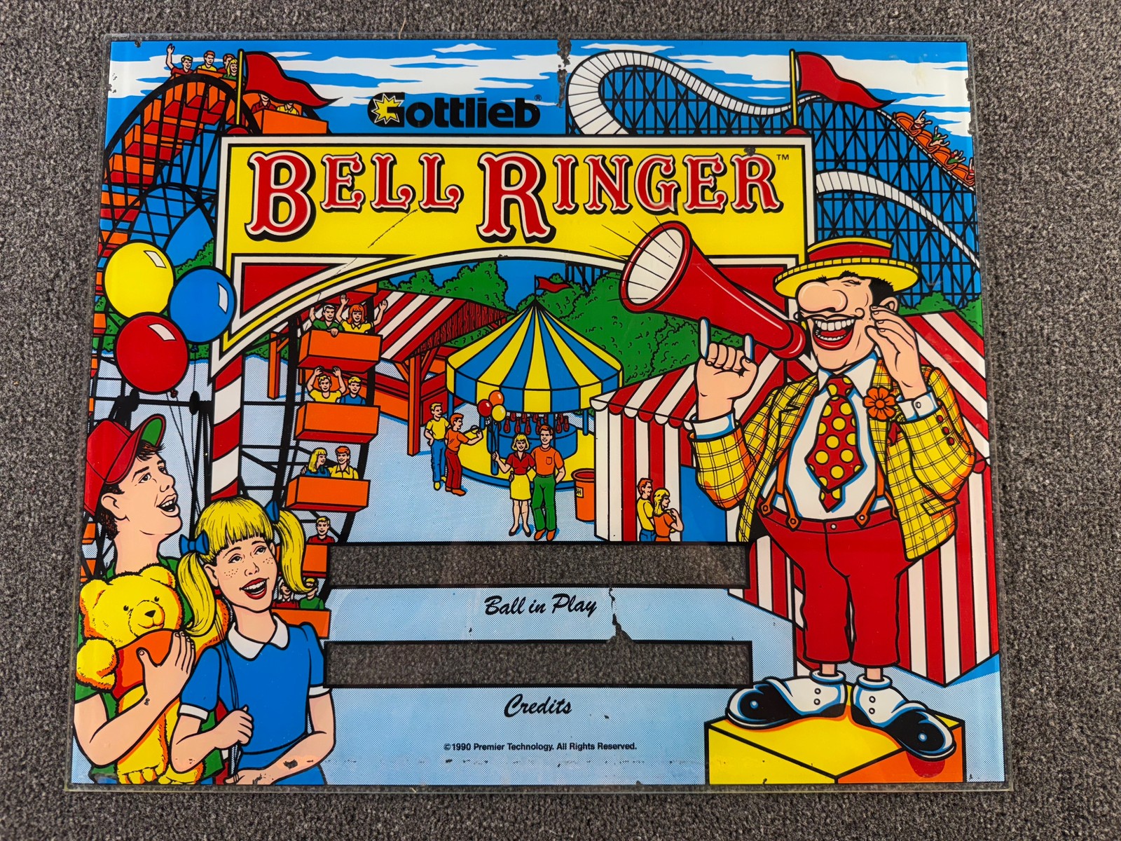 Gottlieb Bell Ringer Pinball Machine Game Backglass ORIGINAL