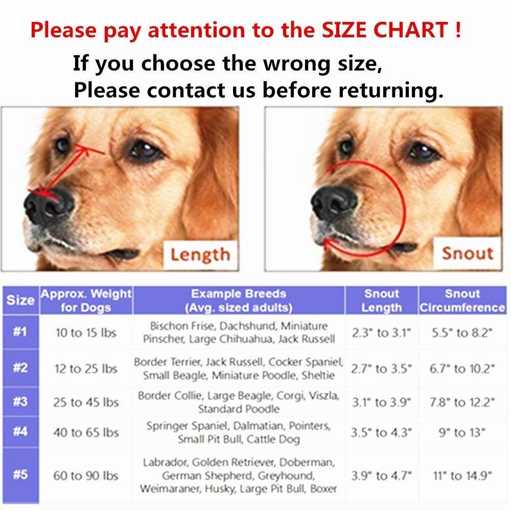 Basket Dog Muzzles-Soft Adjustable Breathable Mask Anti Biting Chewing Barkin...
