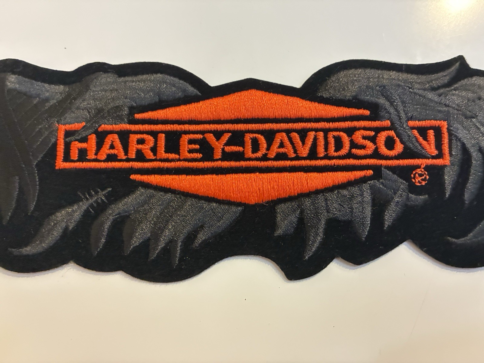 Large 9" Harley Davidson Broken Wings Patch Jacket Eagle Black Orange OLP