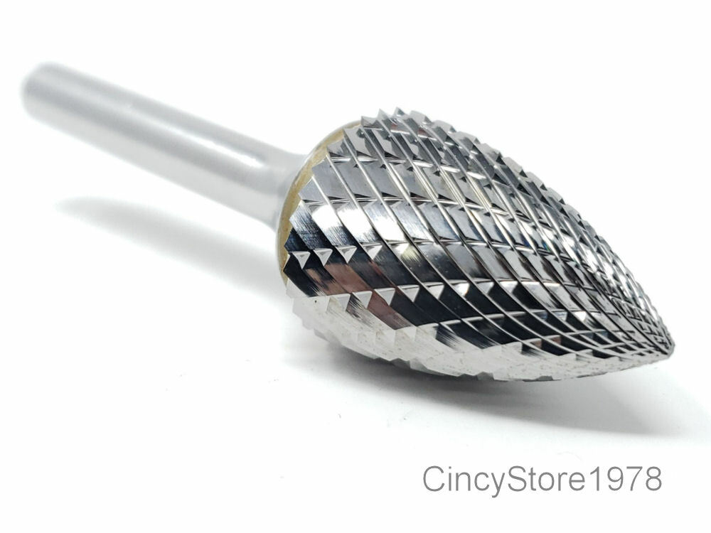SG7D Tree Shape Tungsten Carbide Burr Bur Cutting Tool Die Grinder Bit 1/4"