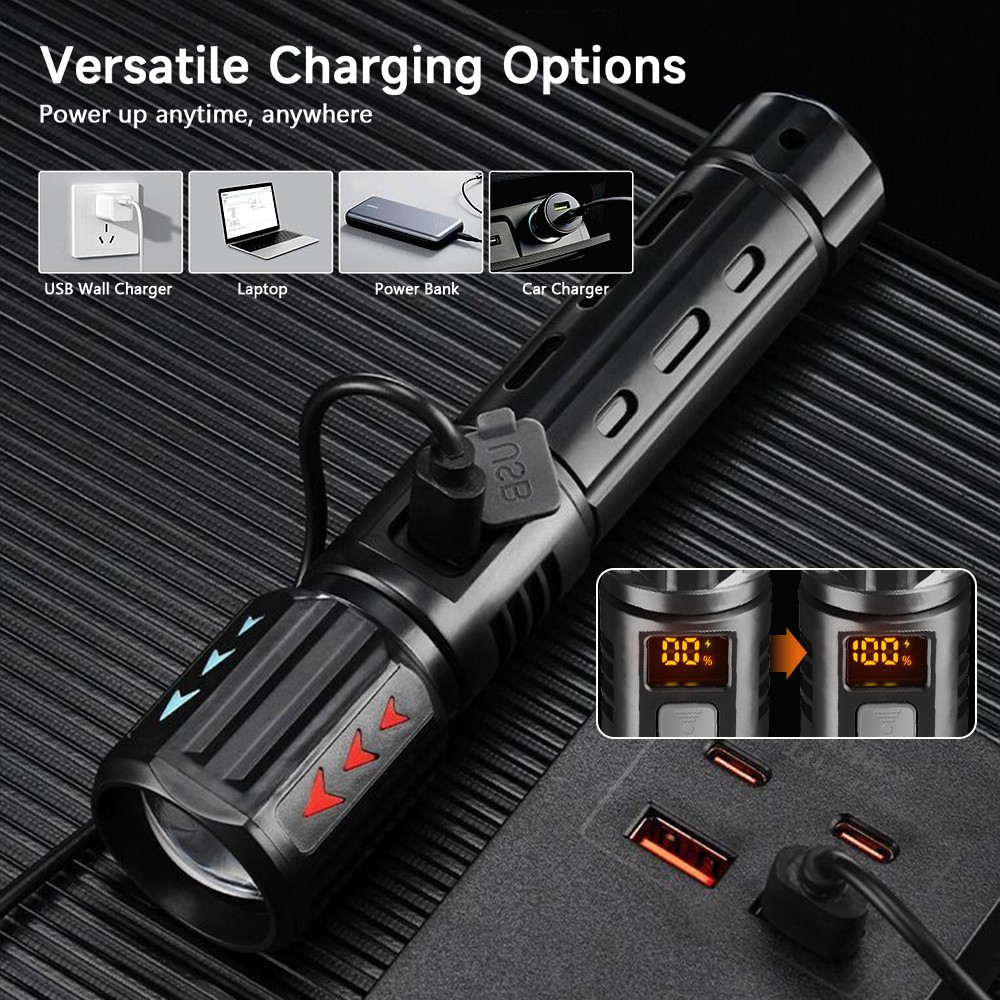 99000000 Lumen Bright LED Tactical Flashlight Rechargeable LED Work Lights 2026