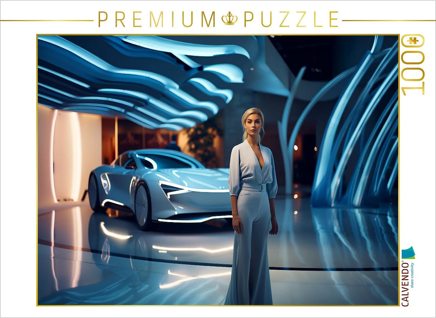 CALVENDO Puzzle Hypermodernes Konzept Design Auto und junge Frau | 1000 Teile Le