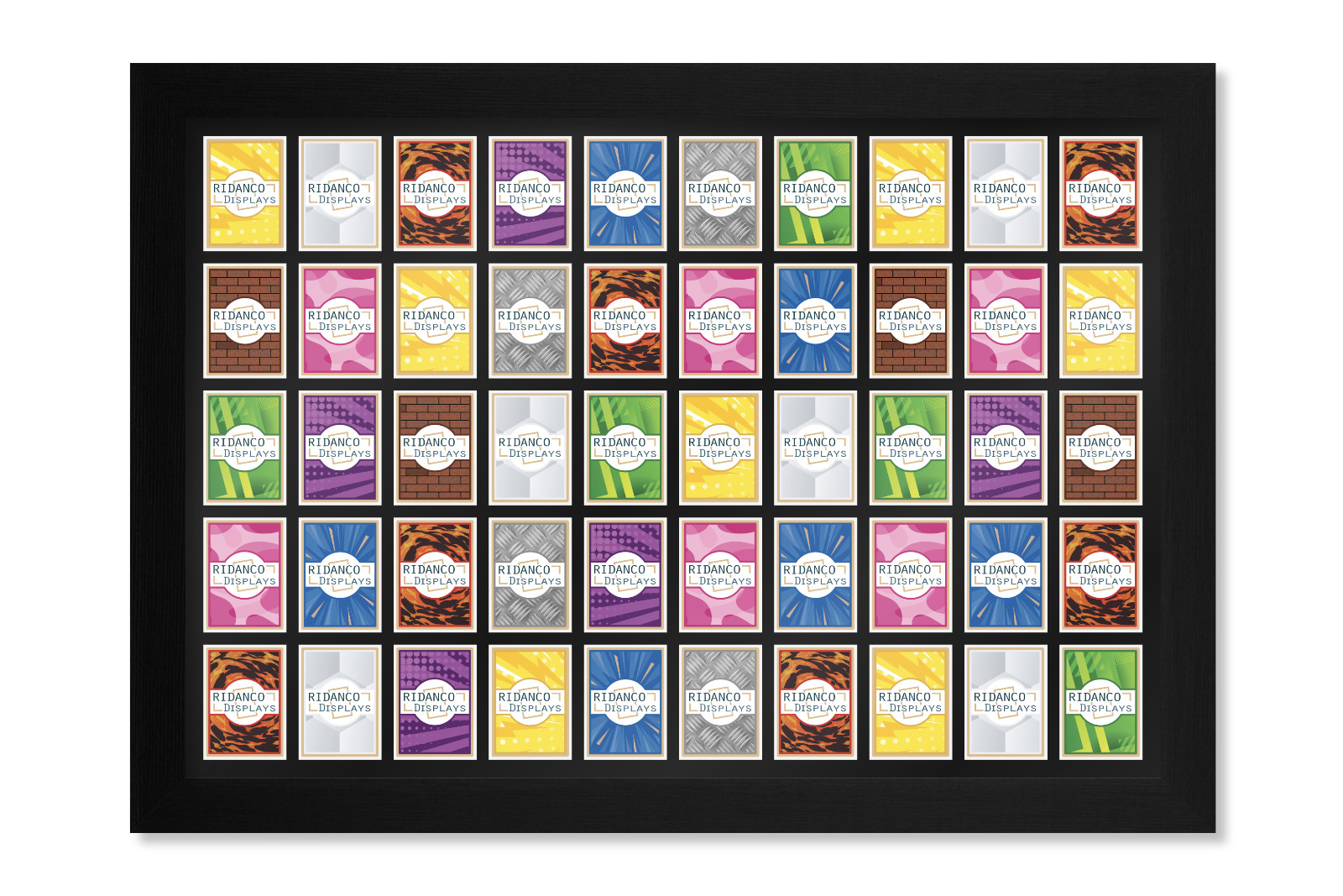 Black 50 Trading Card Frame for TCG, Pokemon, MTG, Sports Display Holder, Wooden