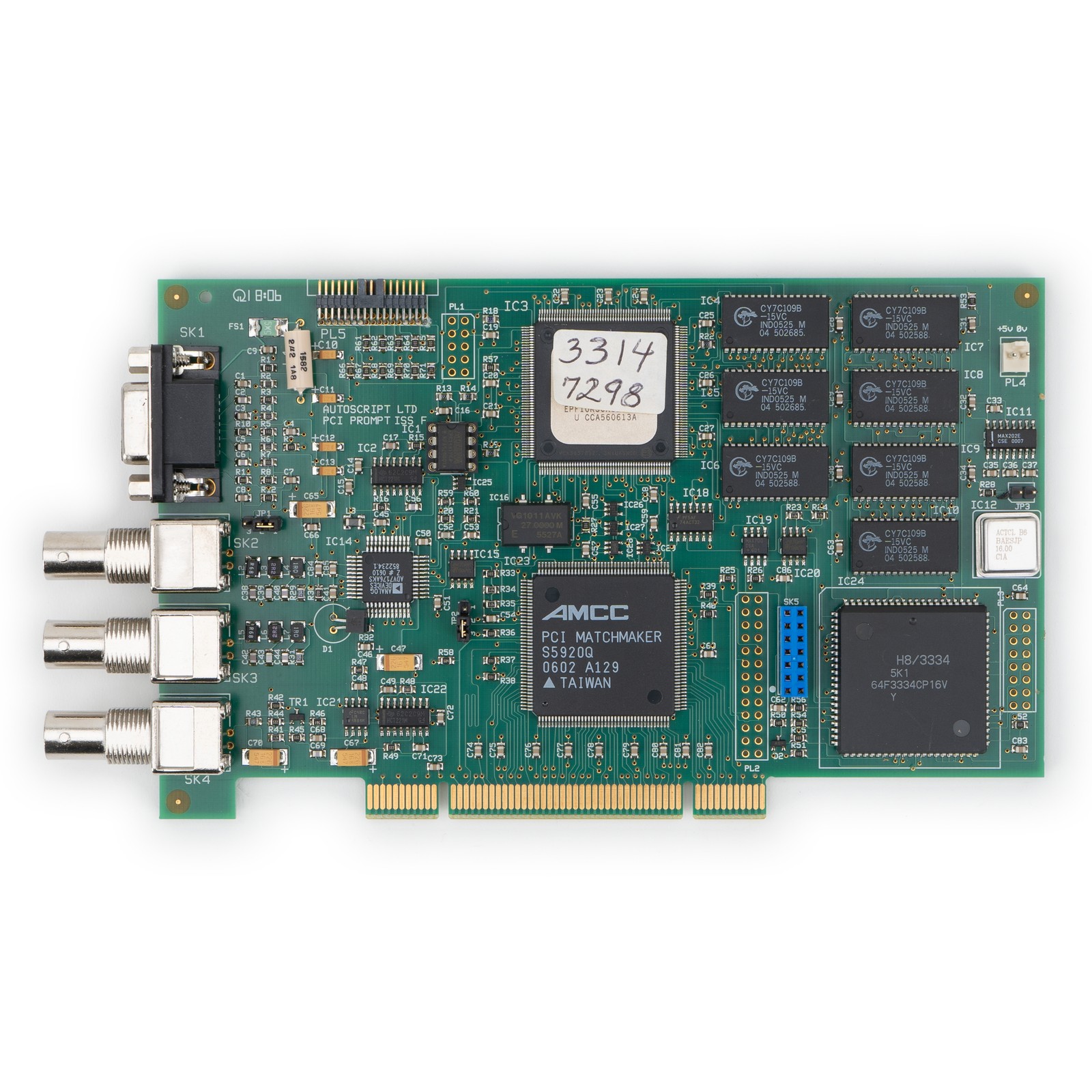 Autoscript WinPlus PCI Promptcard Teleprompter ISS Graphics, 3xBNC 1xRS232 Ports