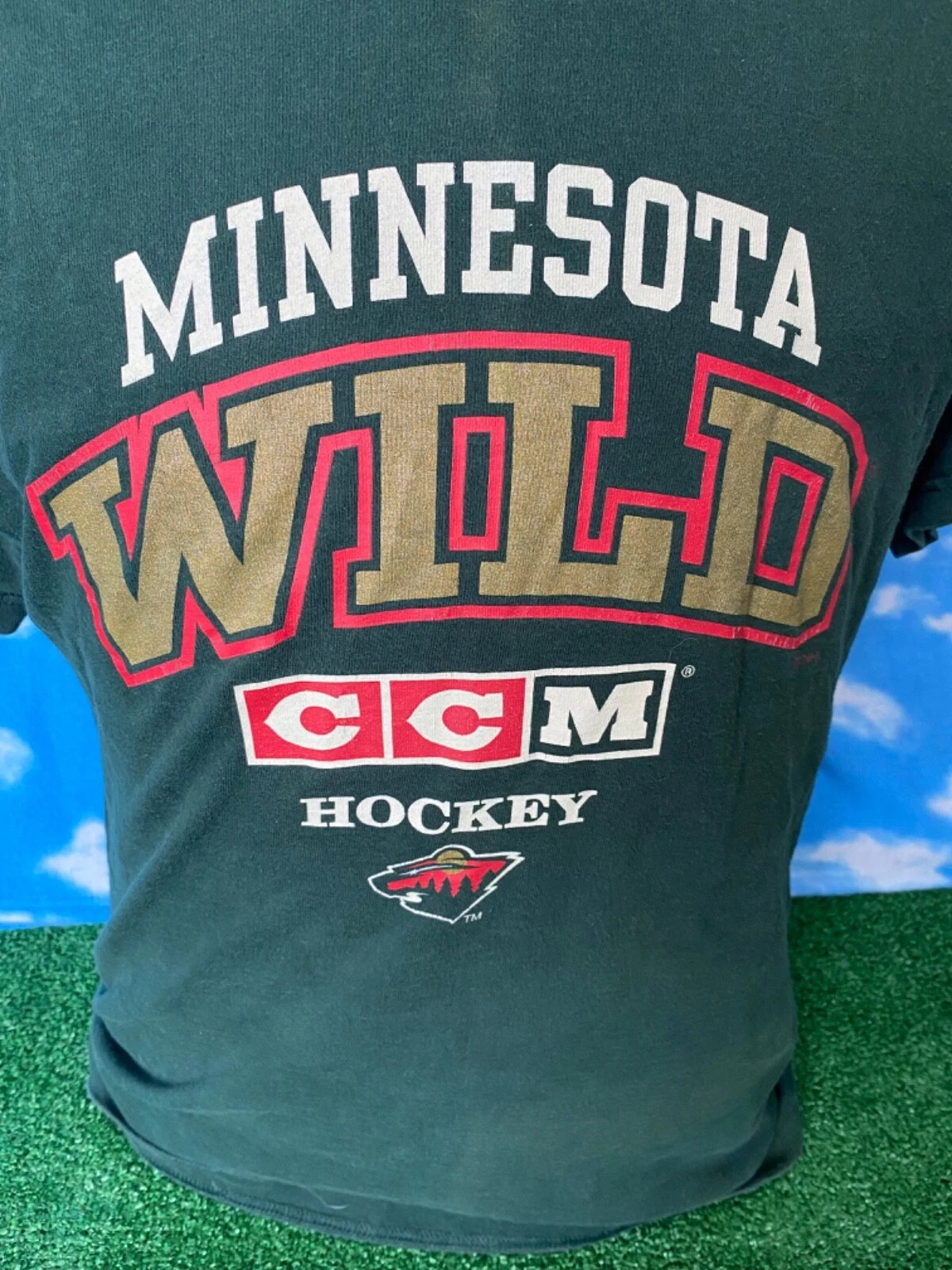 Minnesota Wild Shirt T-Shirt  CCM Hockey green reprint unisex  AN69232