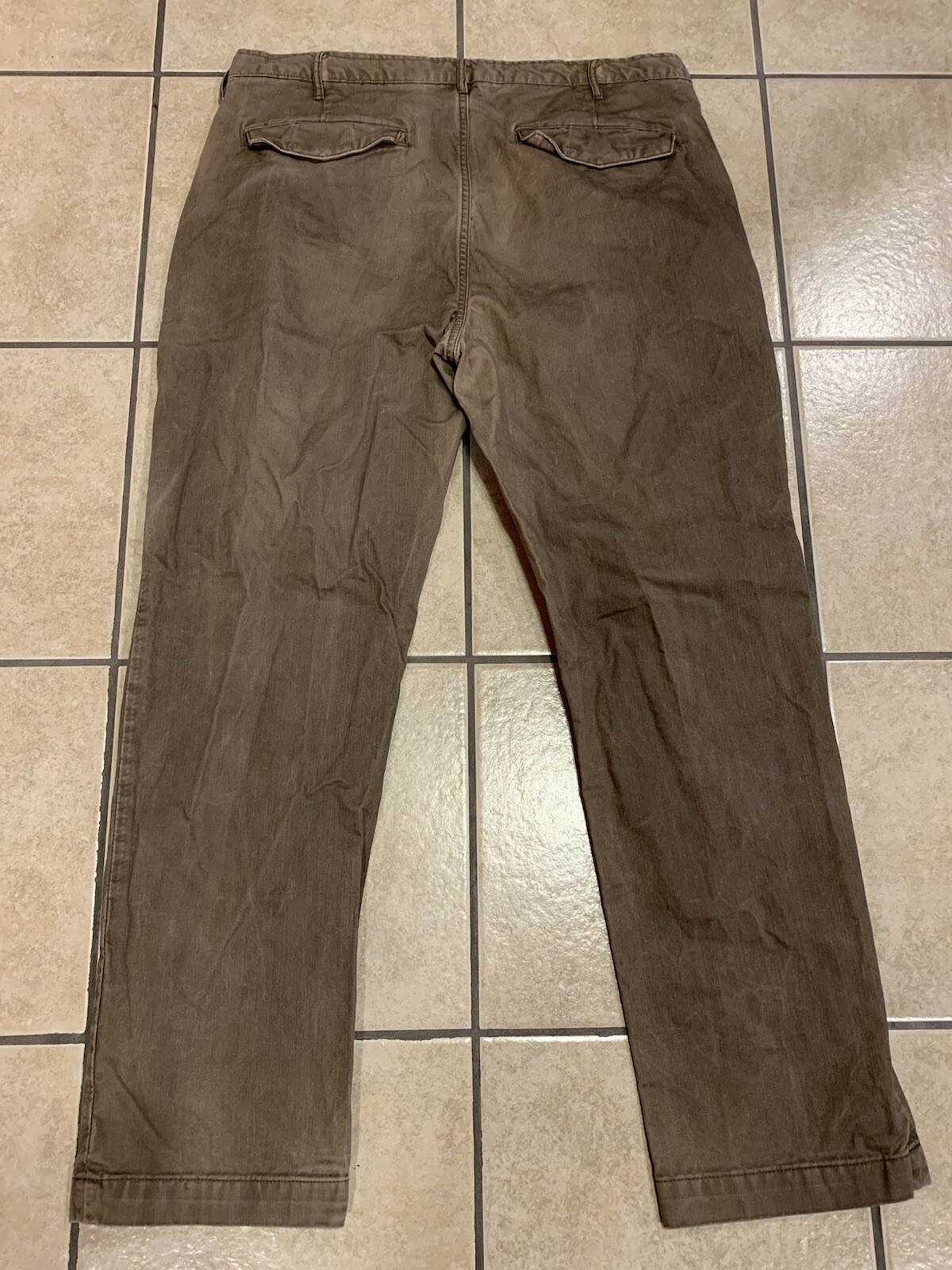 Men's 36x30 GAP 1969 Brown Slim Fit Straight Leg Trouser Pant 100% Cotton 851151