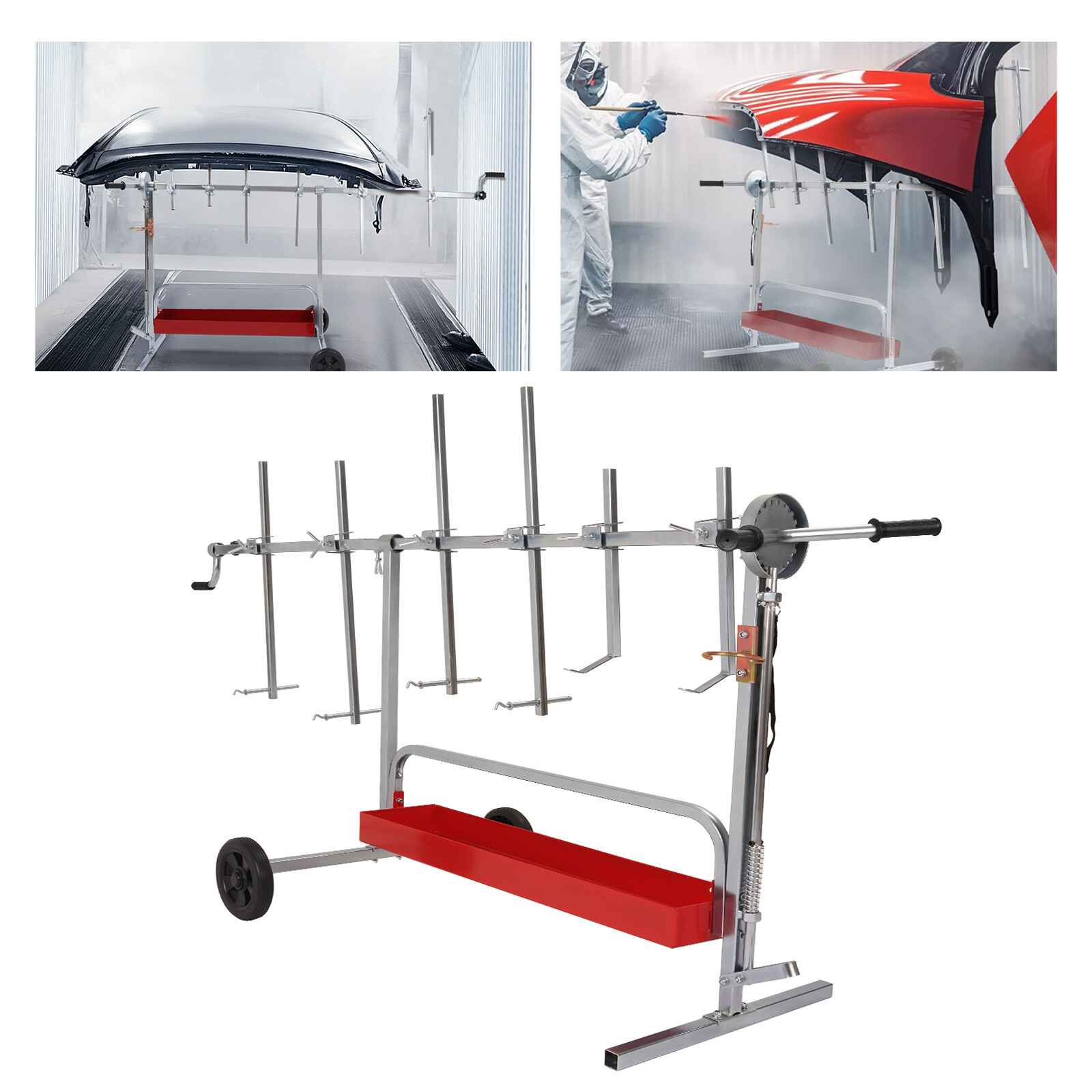 Paint Rack Rotating Parts Work Stand Painting Repair For AutoBody Door Bumper