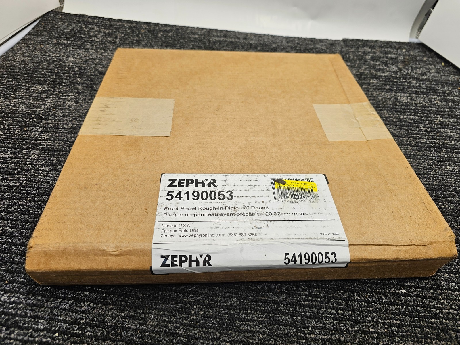 Zephyr 54190053 Front Panel Rough-In Plate - 8" Round, DLI-A