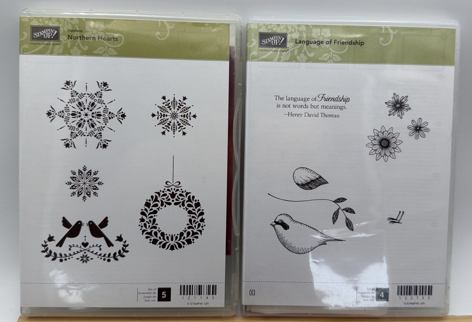 Stampin Up!  Northern Hearts and Language of Friendship bird Christmas holiday