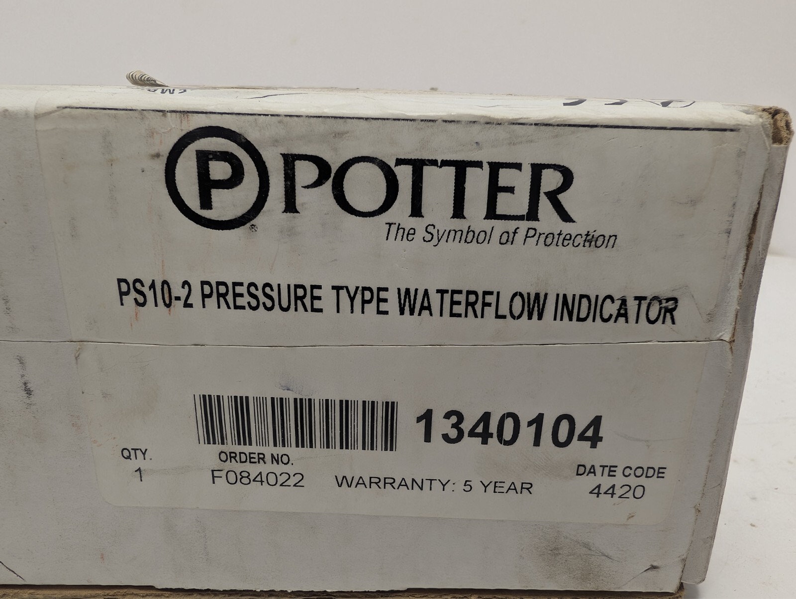 Potter Electric PS10-2 Pressure Type Waterflow Indicator Switch