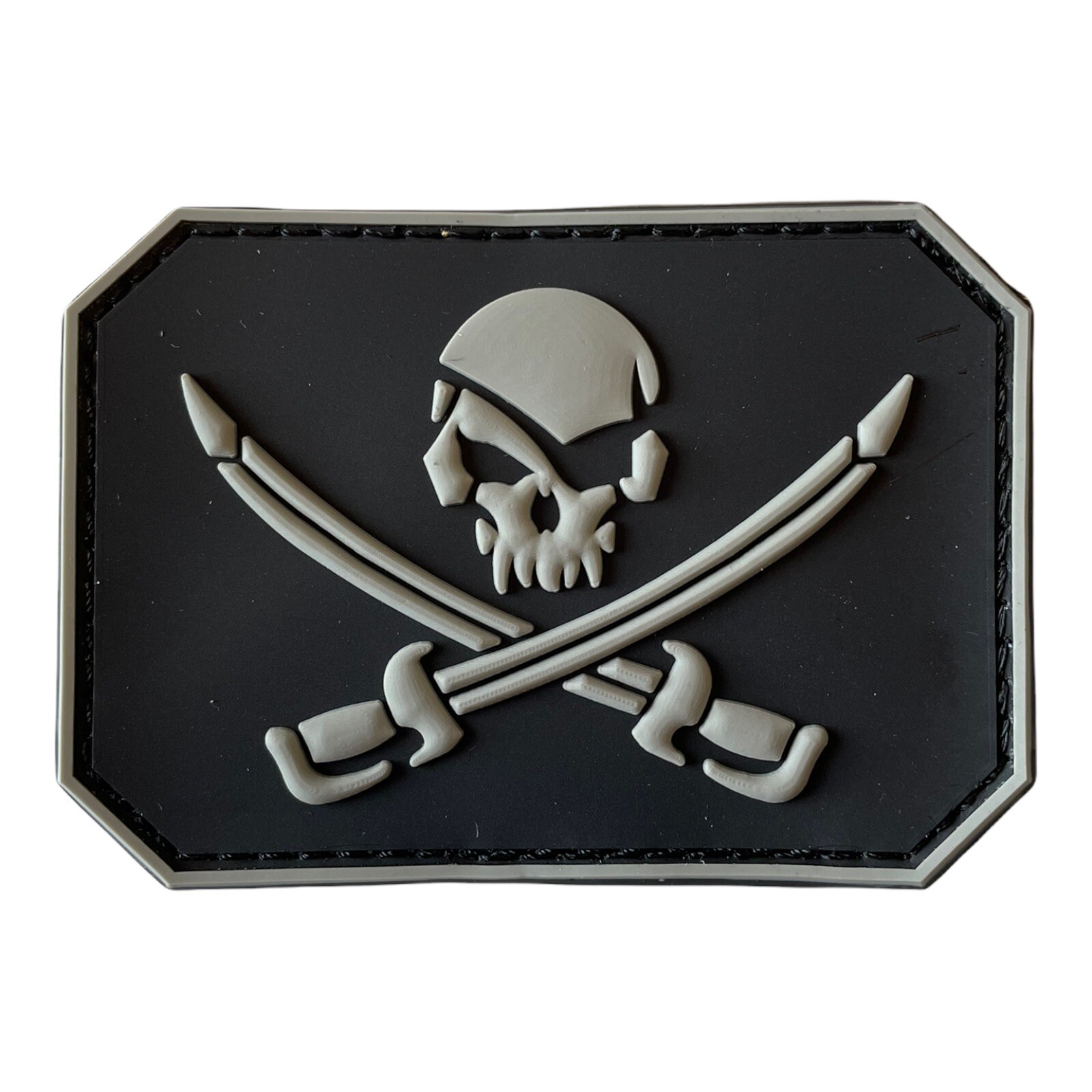 Pirate Jolly Roger Sword Skull 3D Rubber Patch Tactical