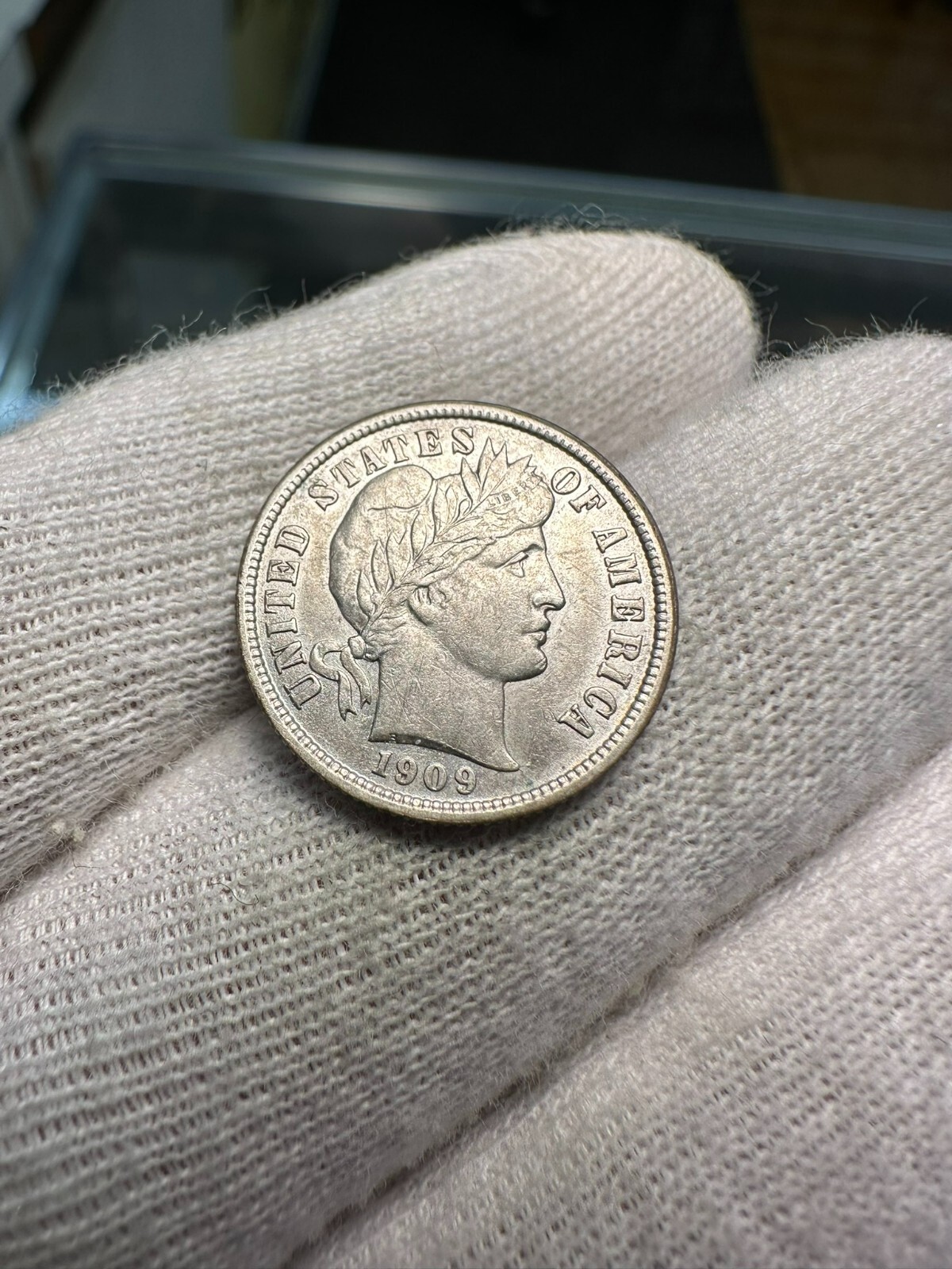 1909 Barber Dime AU