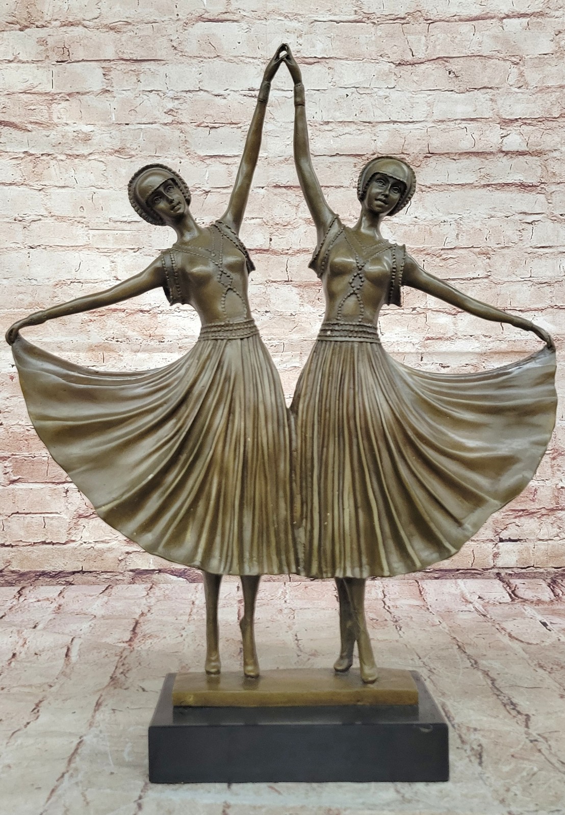 Bronze Statue Hot Cast Sculpture Chiparus Art Deco Dancing Duo Mother`s Day