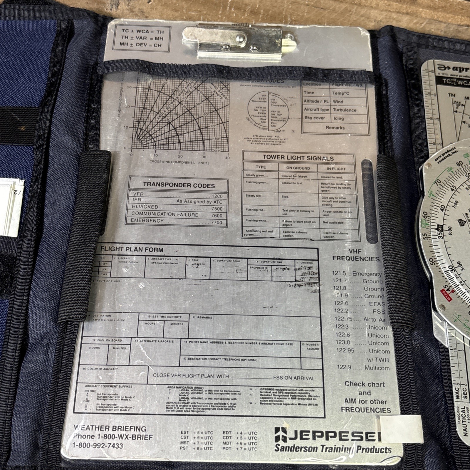 Jeppesen Trifold Pilot Kneeboard Clipboard APR Universal E6-B2 Computer