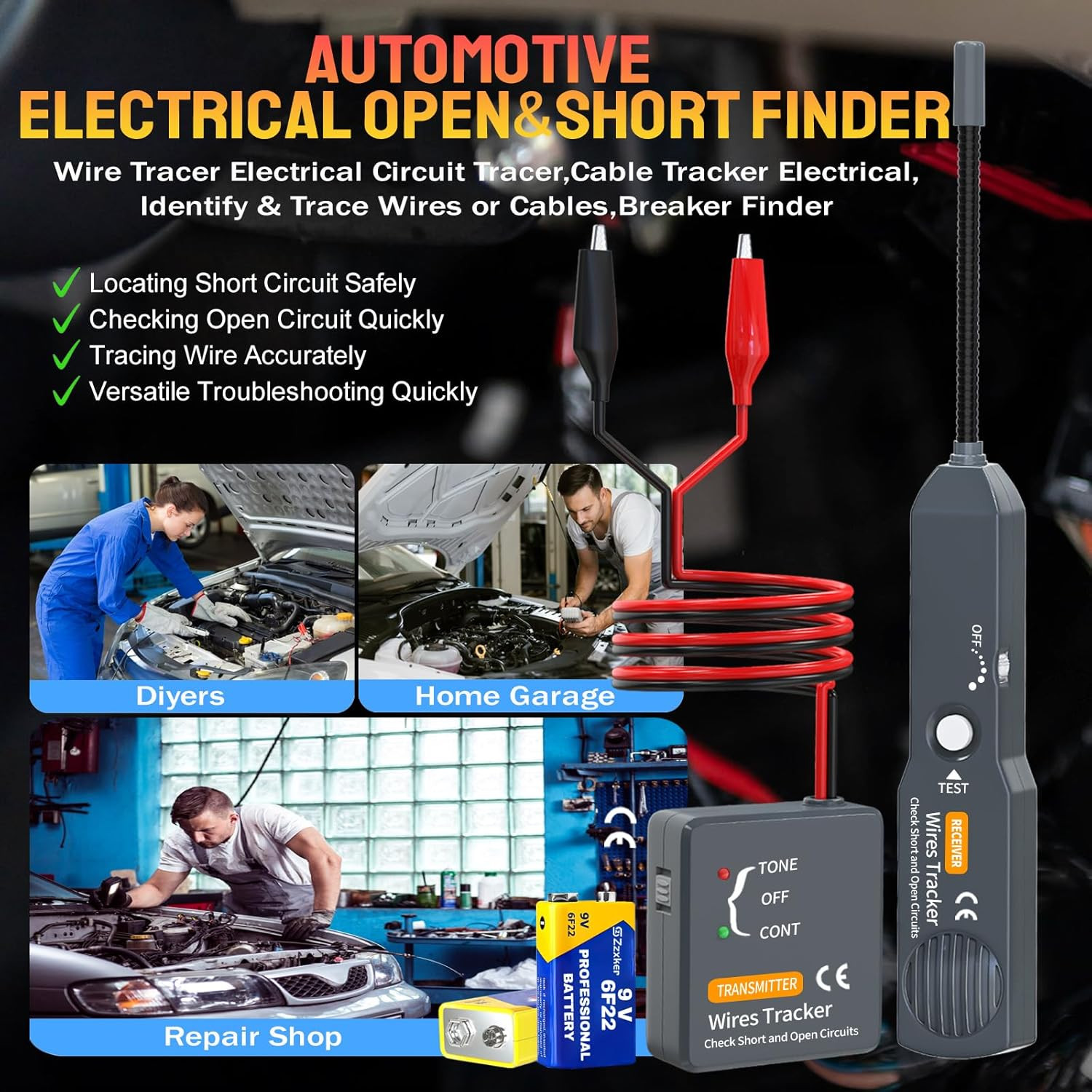 Wire Tracer Electrical,Open&Short Finder Circuit Tester,Circuit Tracer,Wire Test