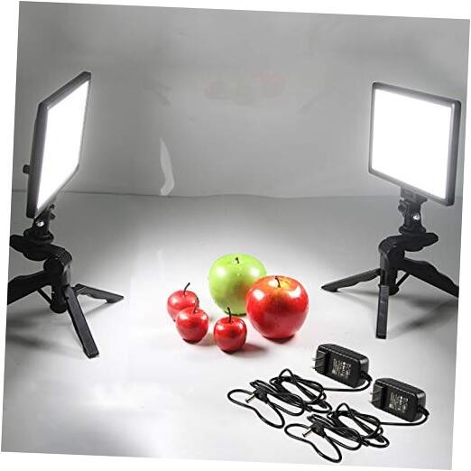 2 Sets Photography LED Video Light Lamp with Bi-Color 3300K-5600K, HD LCD